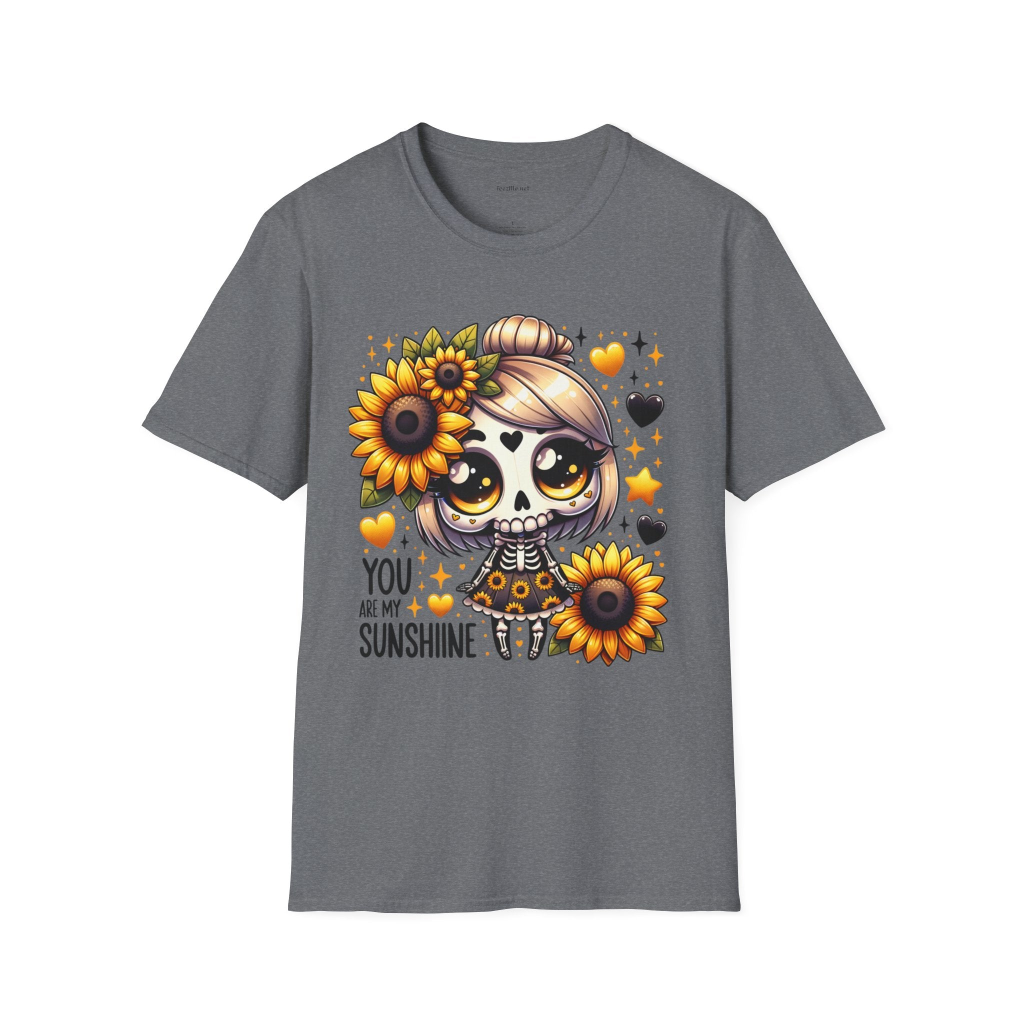 Sunflower Day of the Dead Tee — "You Are My Sunshine" Cute Sugar Skull Shirt