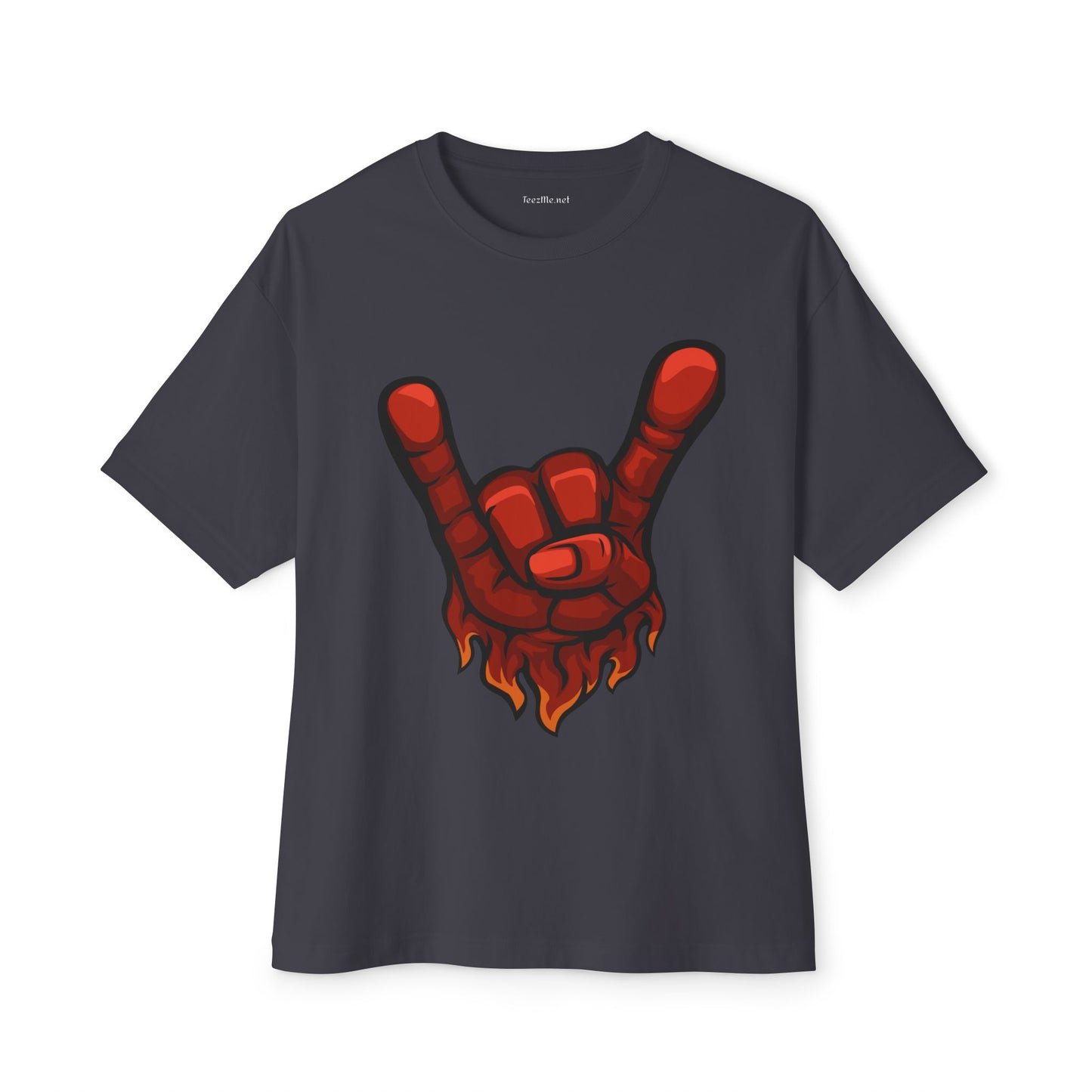 Metal Music Gesture Unisex Oversized Boxy Tee