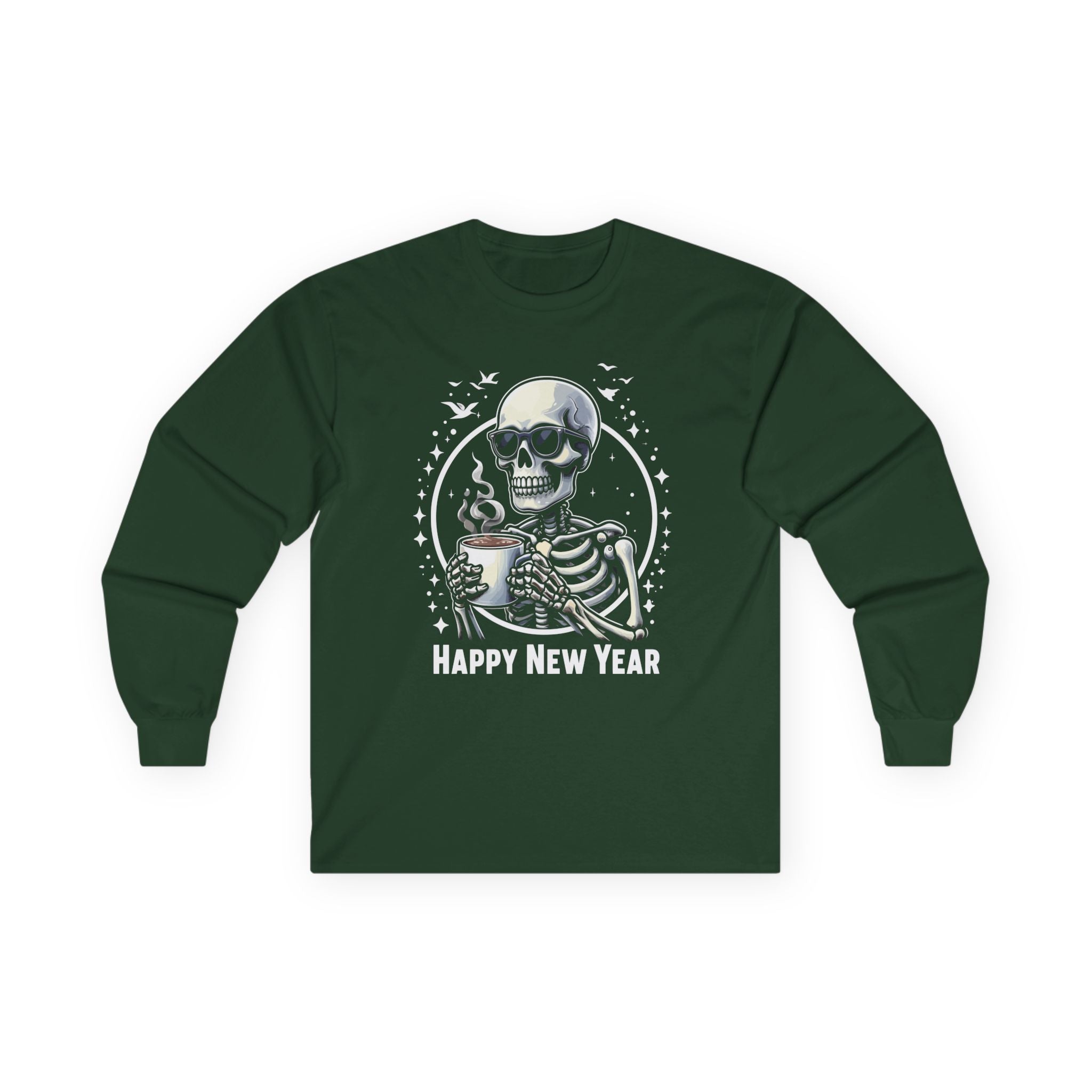 Happy New Year Skeleton Unisex Ultra Cotton Long Sleeve Tee
