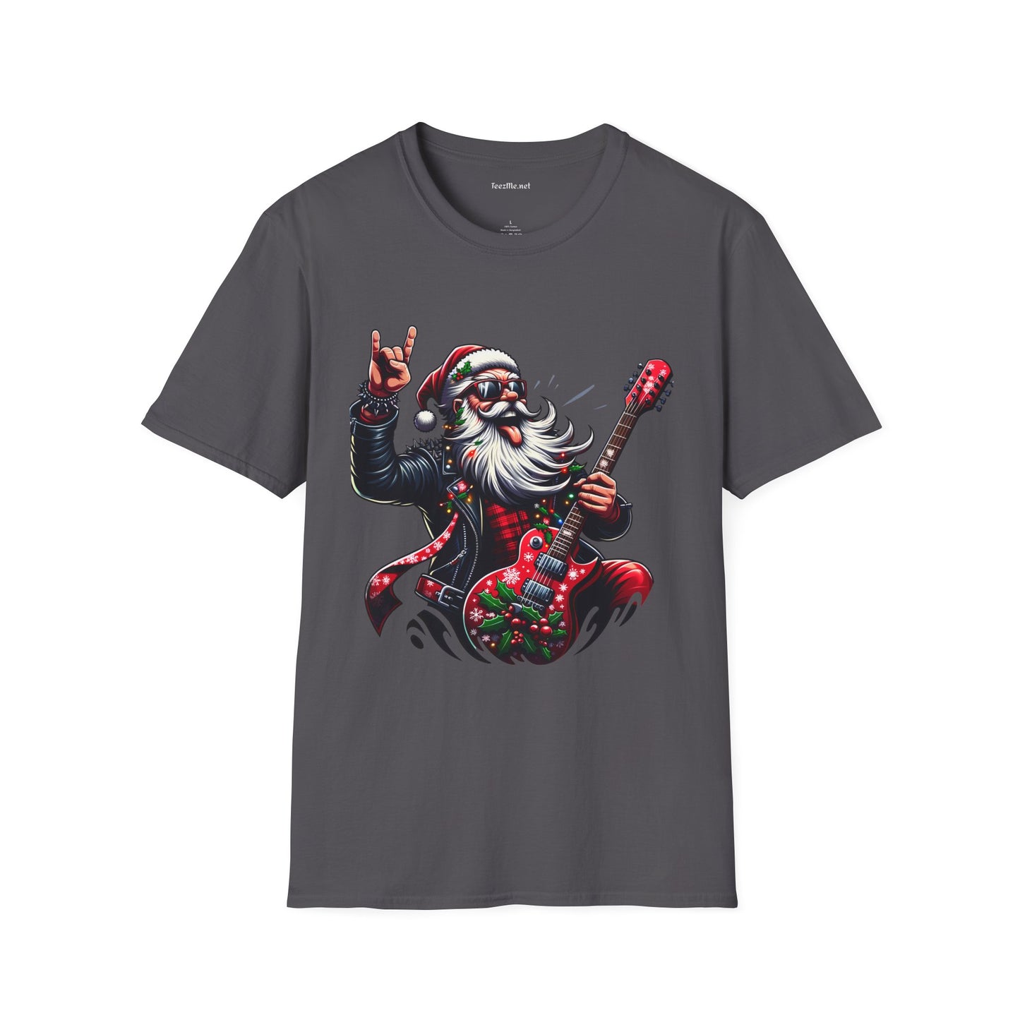 Rockin' Santa Unisex Softstyle T-Shirt 100% Cotton Graphic