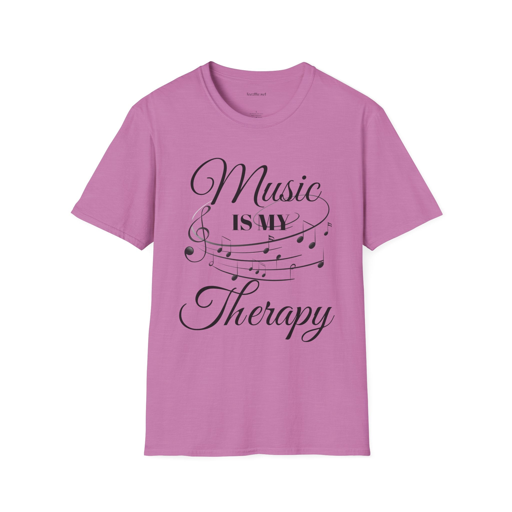 Music is my Therapy Unisex Softstyle T-Shirt 100% Cotton Graphic