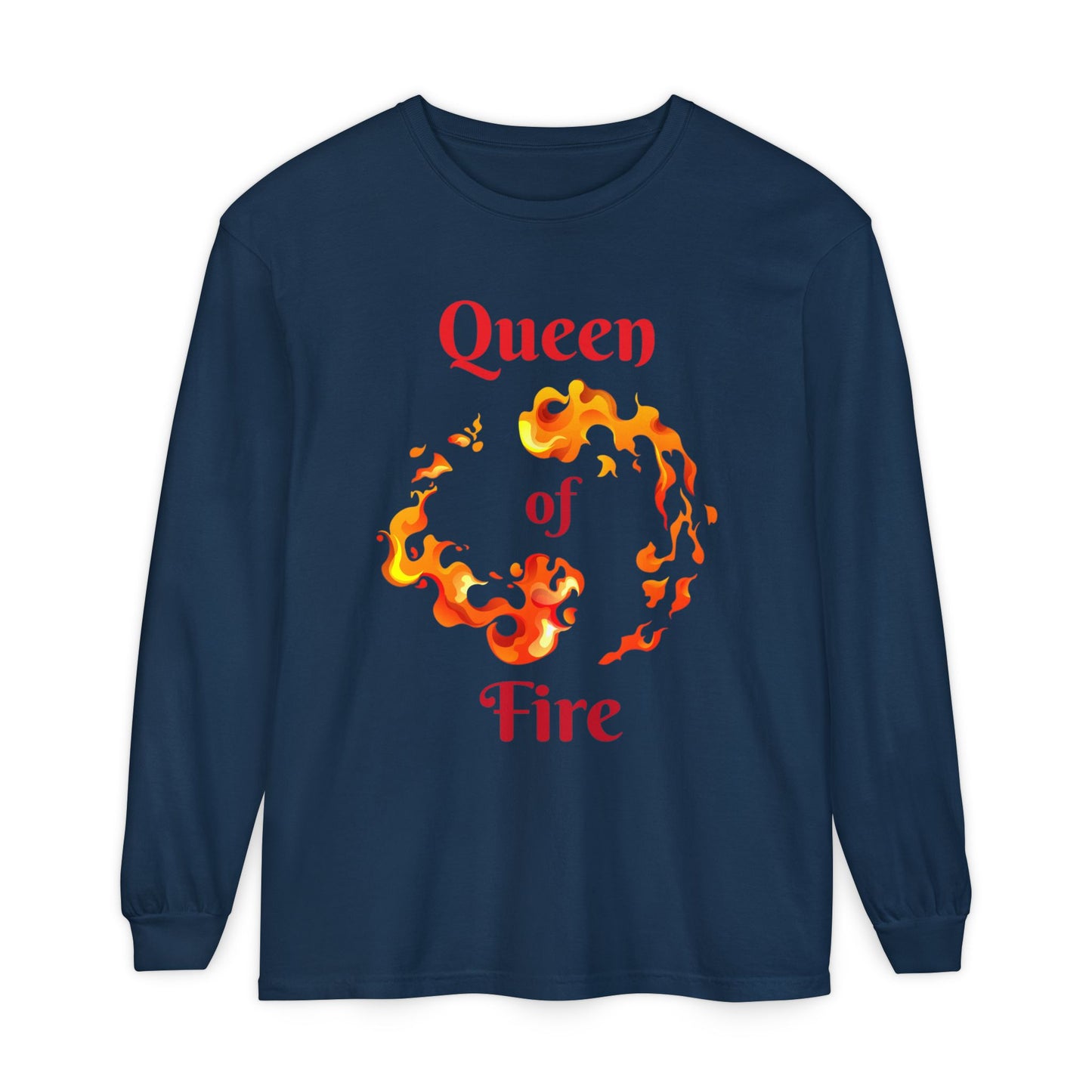 Queen of Fire - Unisex Garment-dyed Long Sleeve T-Shirt
