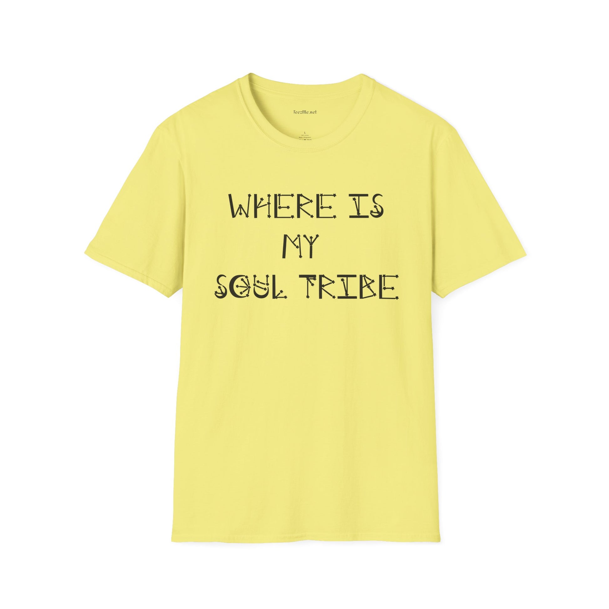 Where Is My Soul Tribe (Stars) Unisex Soft Style T-Shirt 100% Cotton Graphic