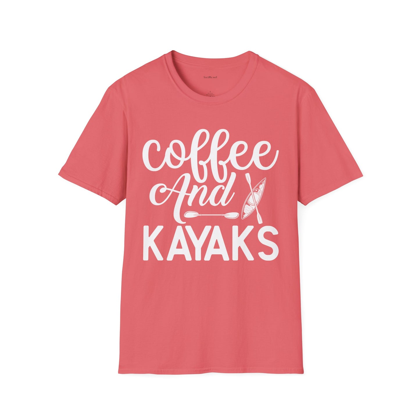 Coffee and Kayaks - Unisex Softstyle T-Shirt 100% Cotton Graphic