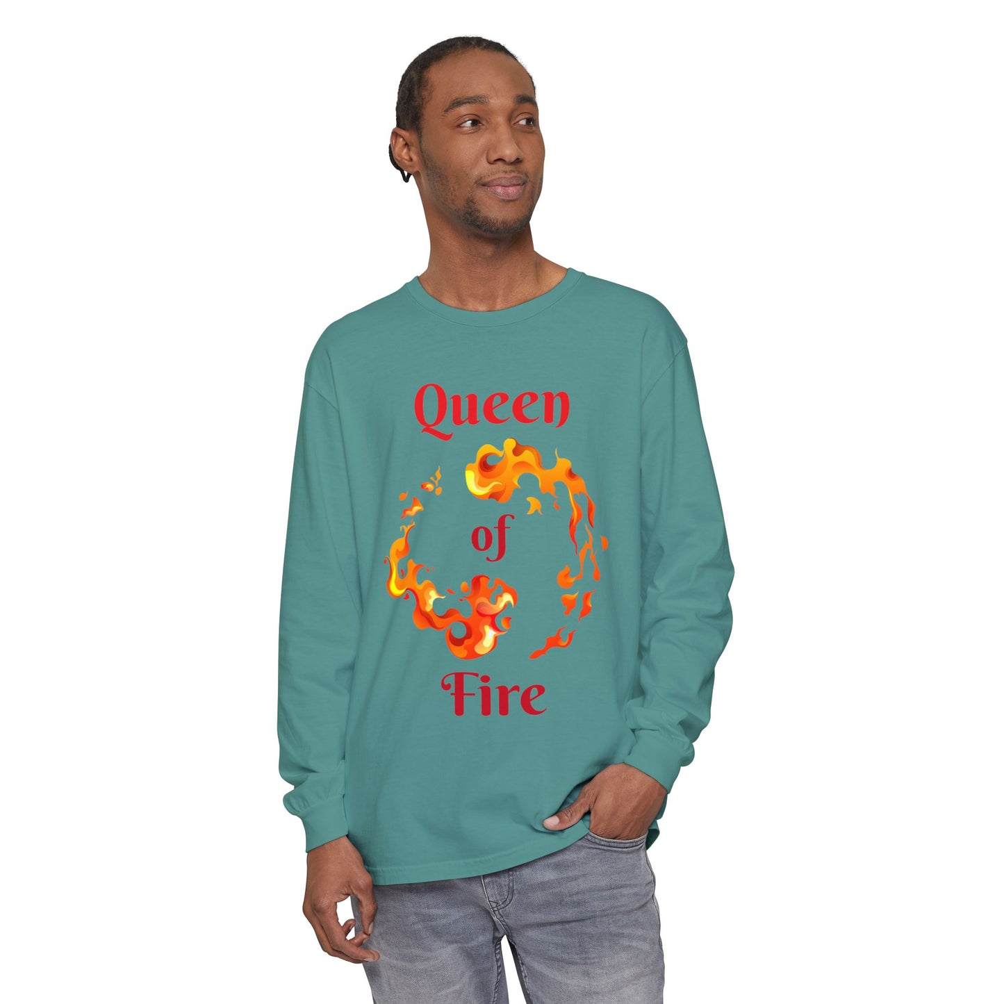 Queen of Fire - Unisex Garment-dyed Long Sleeve T-Shirt