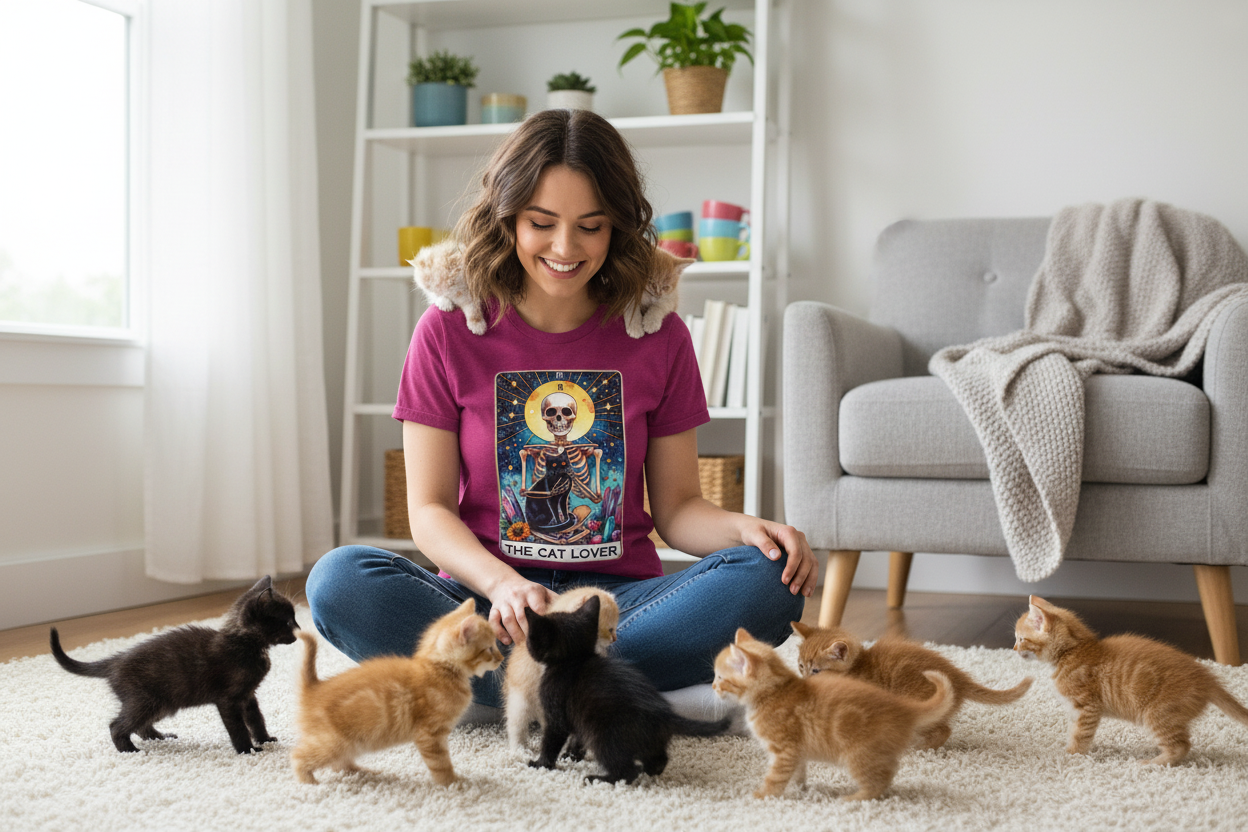 The Cat Lover Tarot Unisex Softstyle T-Shirt 100% Cotton Graphic