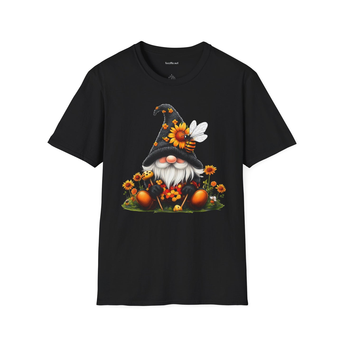 Honey Bee Gnome 03 Unisex Softstyle T-Shirt 100% Cotton Graphic