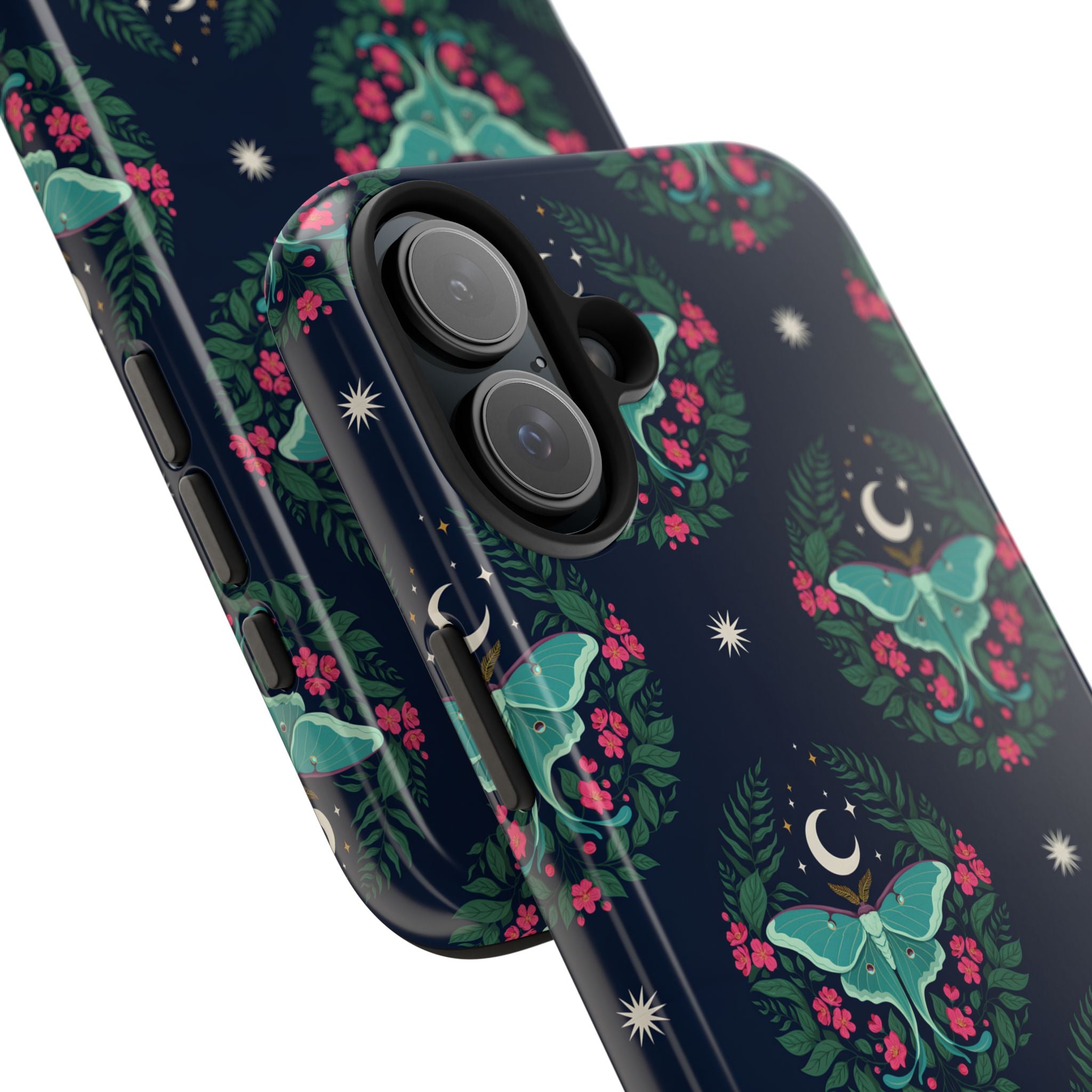Moon Moth Tough Phone Case — Botanical Nightscape Protective Cover
