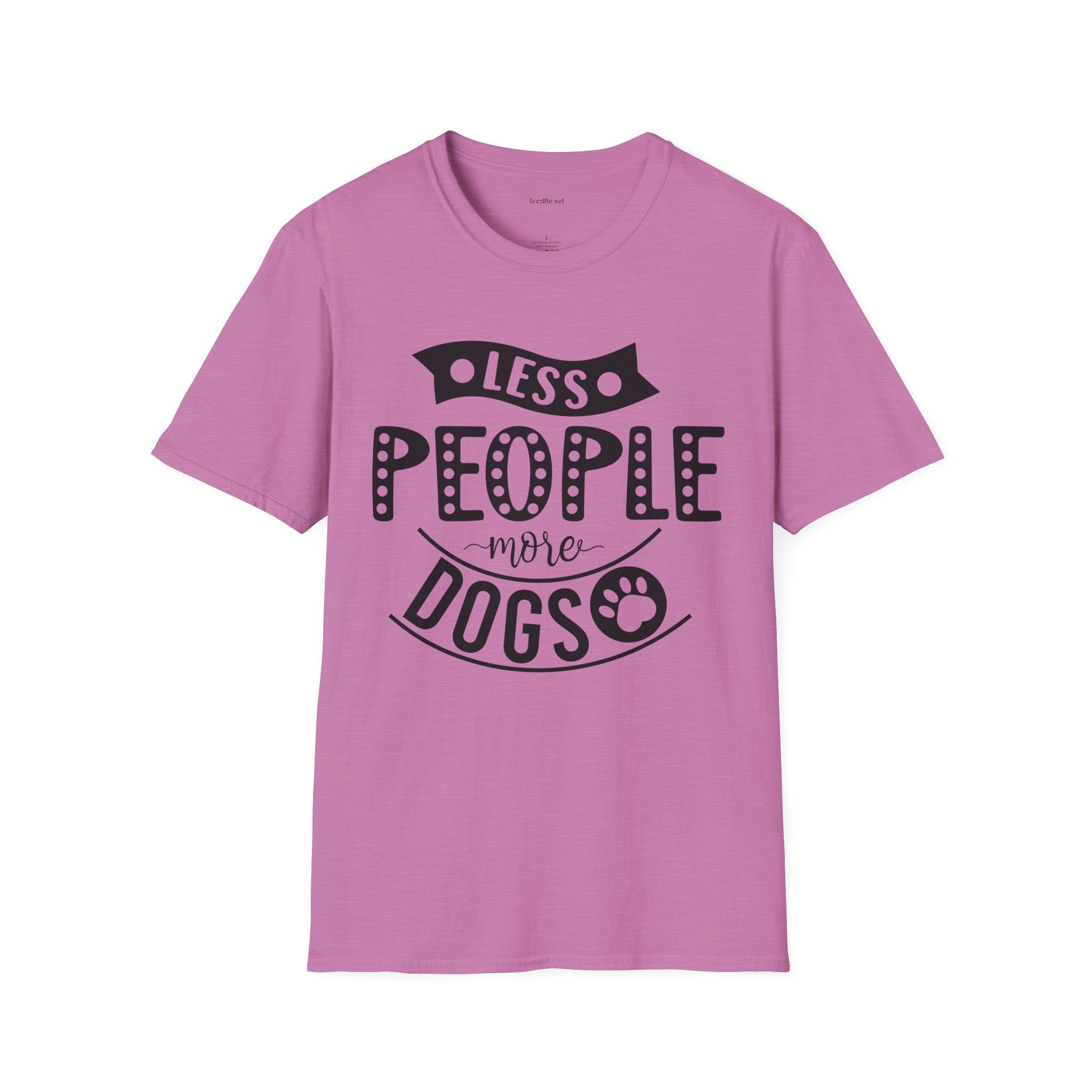 Less people more dogs - Unisex Softstyle T-Shirt 100% Cotton Graphic