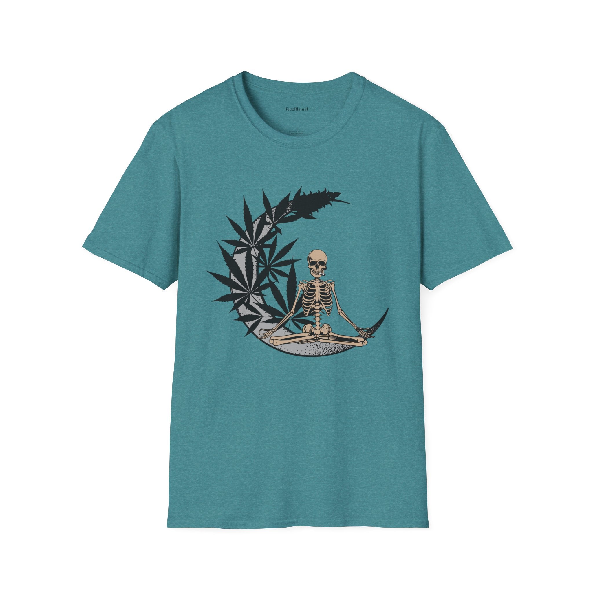 Smoking Skeleton - Unisex Softstyle T-Shirt 100% Cotton Graphic