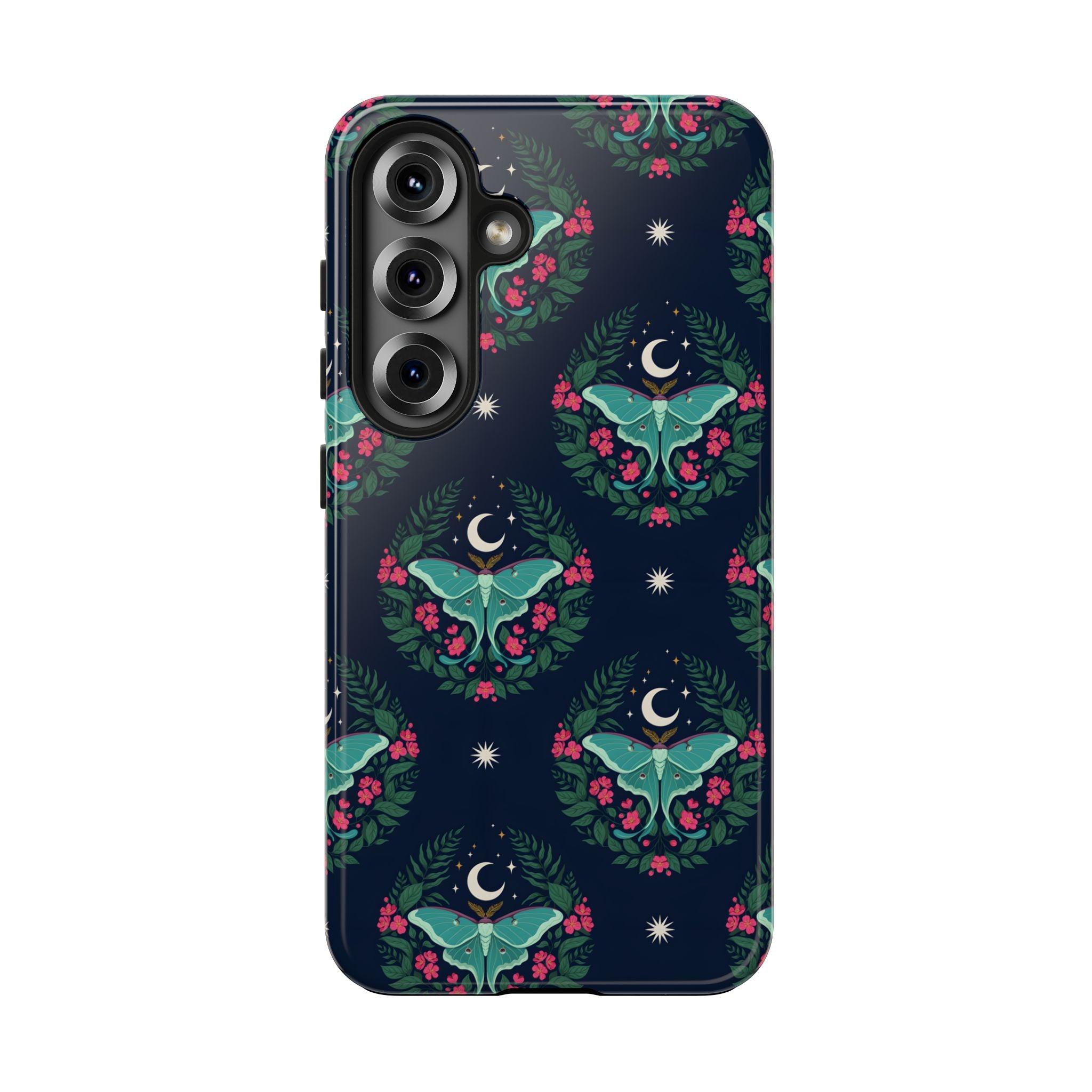 Moon Moth Tough Phone Case — Botanical Nightscape Protective Cover