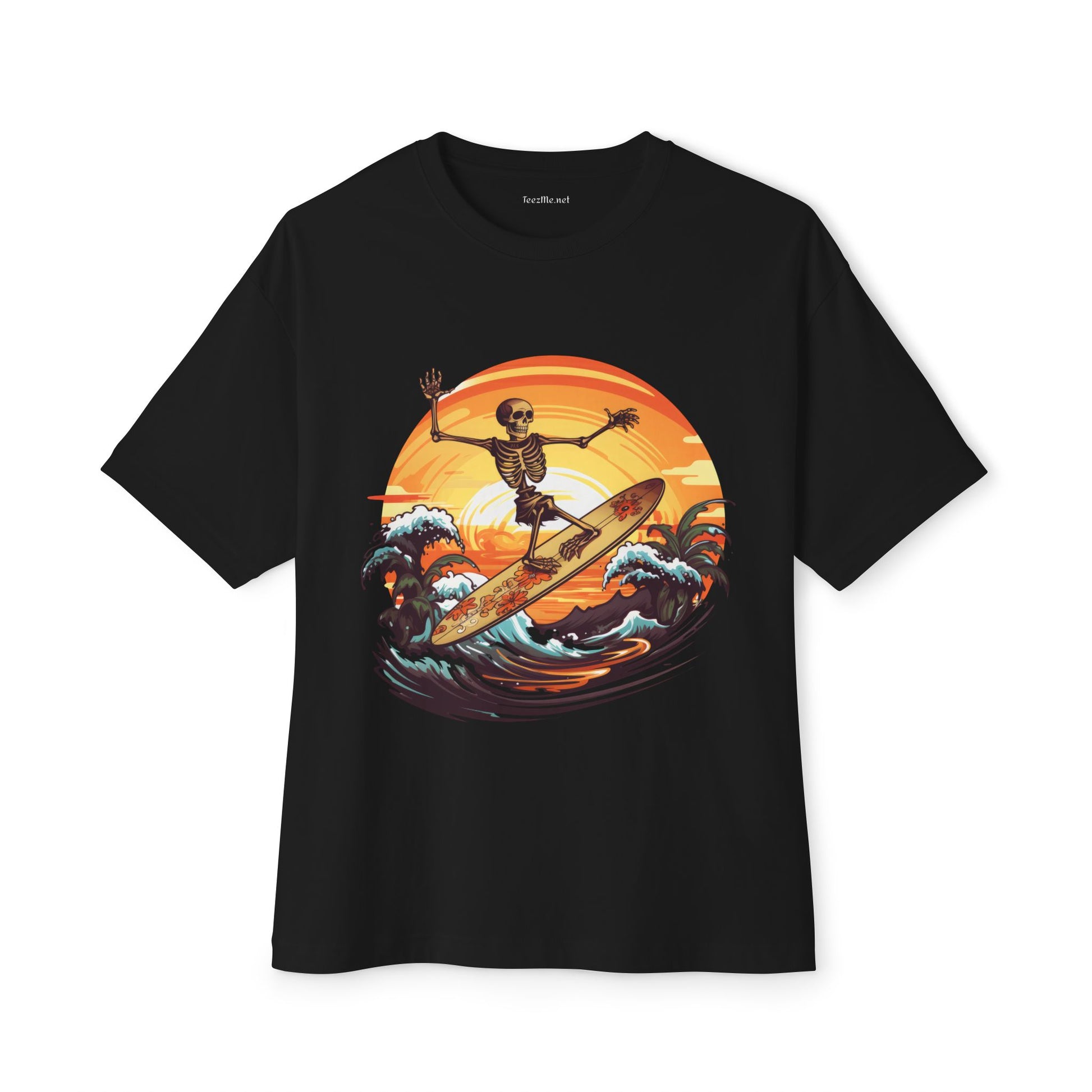 Skeleton Surfing1 - Unisex Oversized Boxy Tee