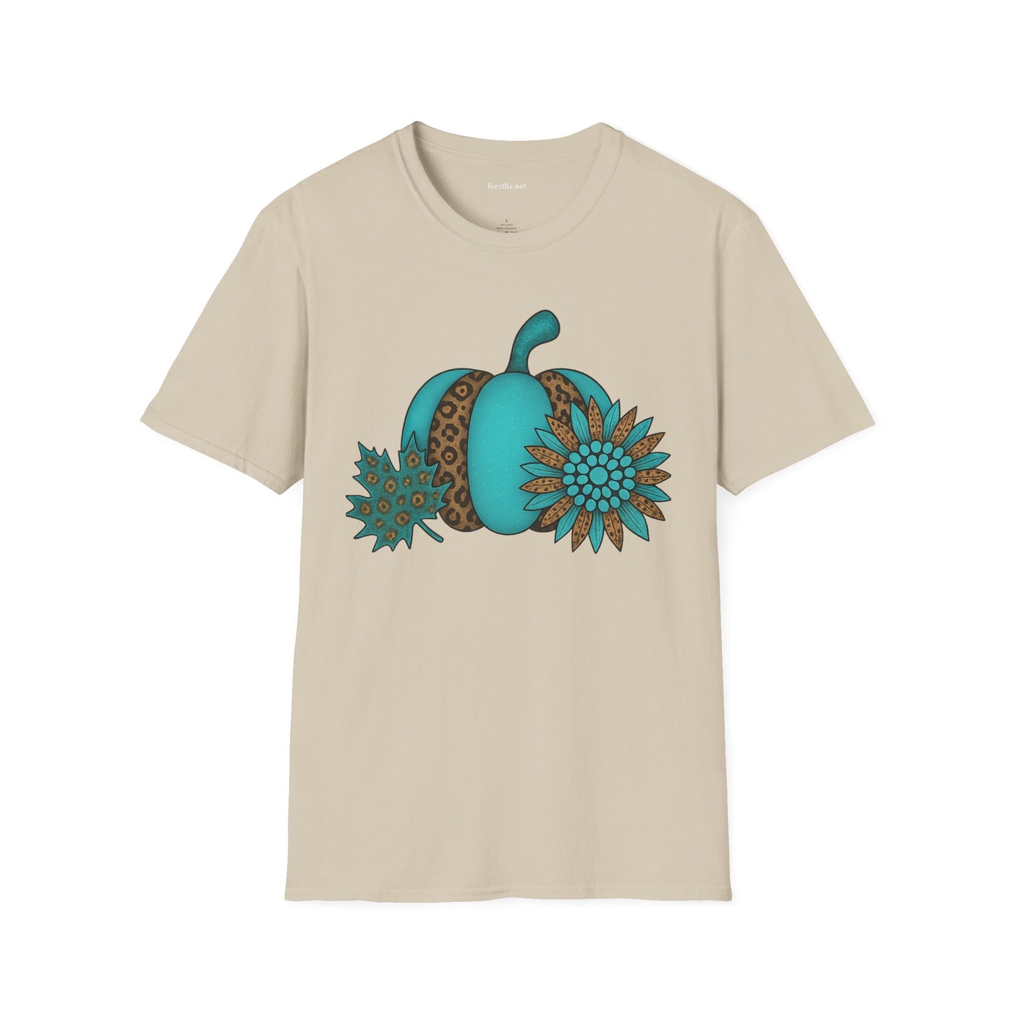 Turquoise Pumpkin Unisex Softstyle T-Shirt 100% Cotton
