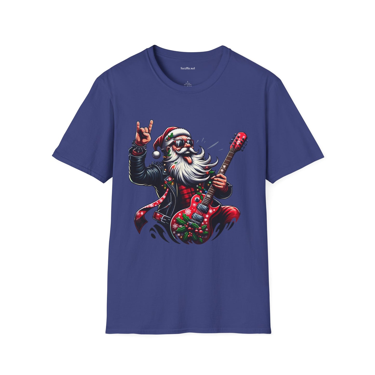 Rockin' Santa Unisex Softstyle T-Shirt 100% Cotton Graphic