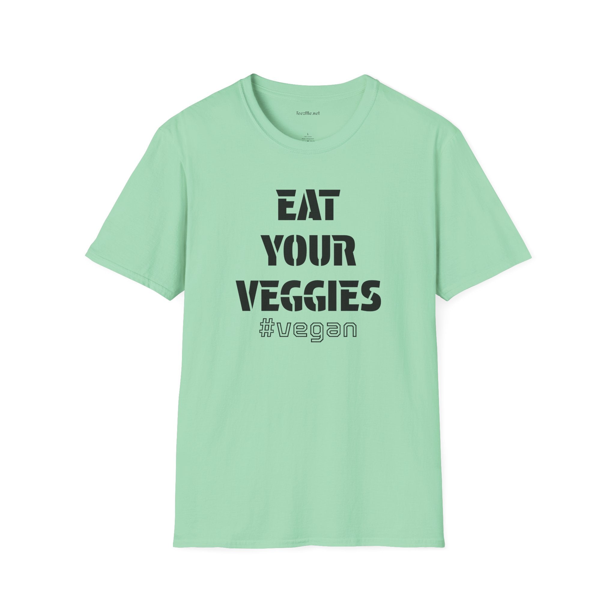 Eat Your Veggies #vegan Unisex Softstyle T-Shirt 100% Cotton Graphic