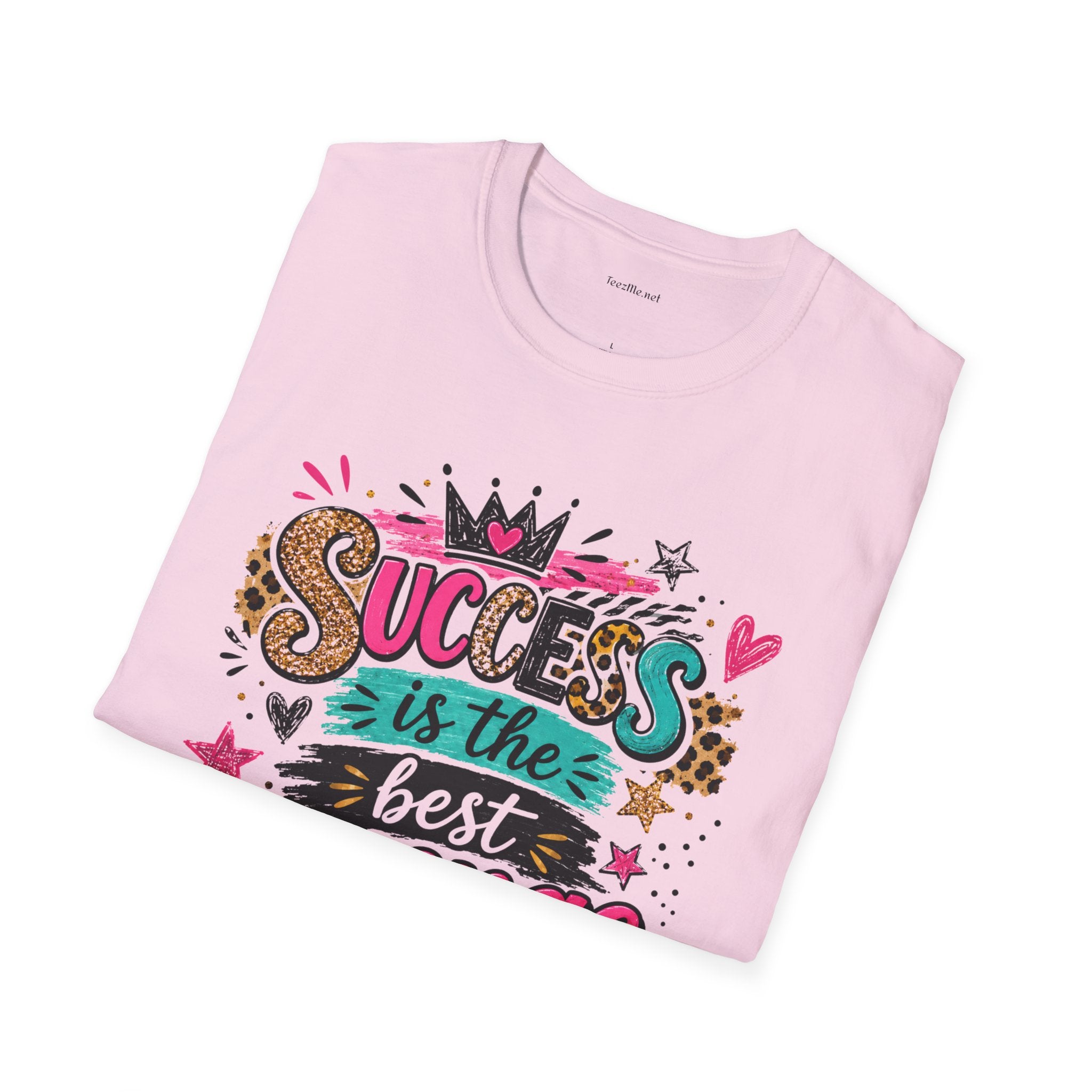 Success Is The Best Revenge T-Shirt — Leopard Print Graphic Tee, Motivational Gift