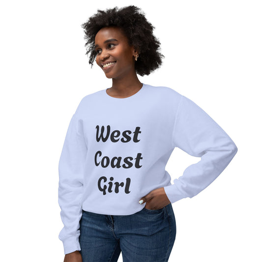 West Coast Girl - Unisex Lightweight Crewneck Sweatshirt
