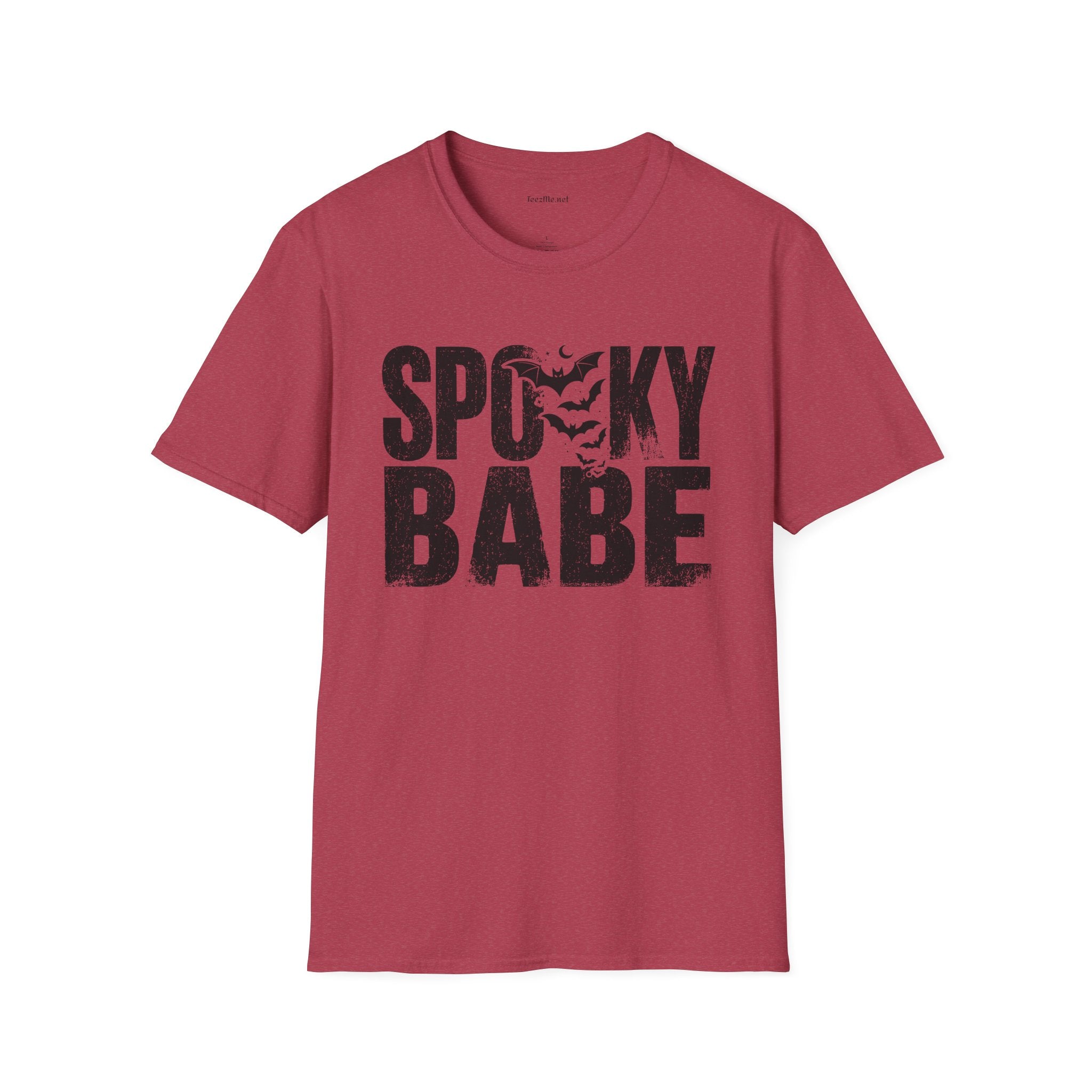 Spooky Babe Halloween T-Shirt — Orange Graphic Tee with Bats