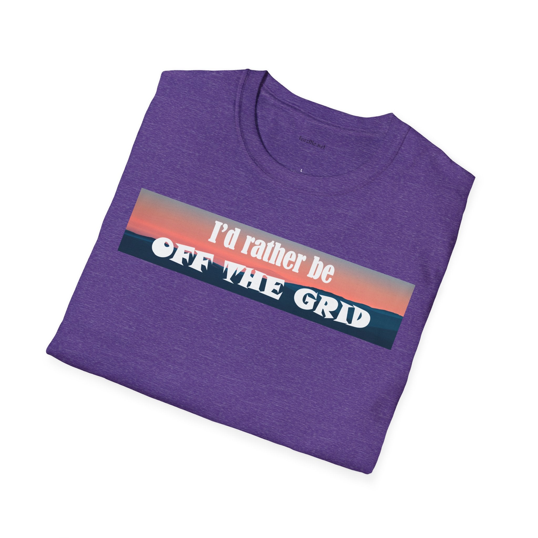 I'd rather be OFF THE GRID  - Unisex Softstyle T-Shirt 100% Cotton Graphic