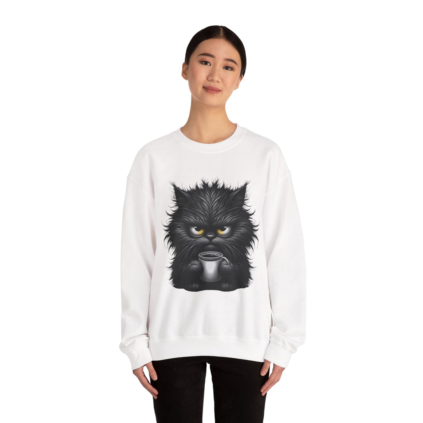 Adorable Grumpy Cat Unisex Heavy Blend™ Crewneck Sweatshirt Graphic