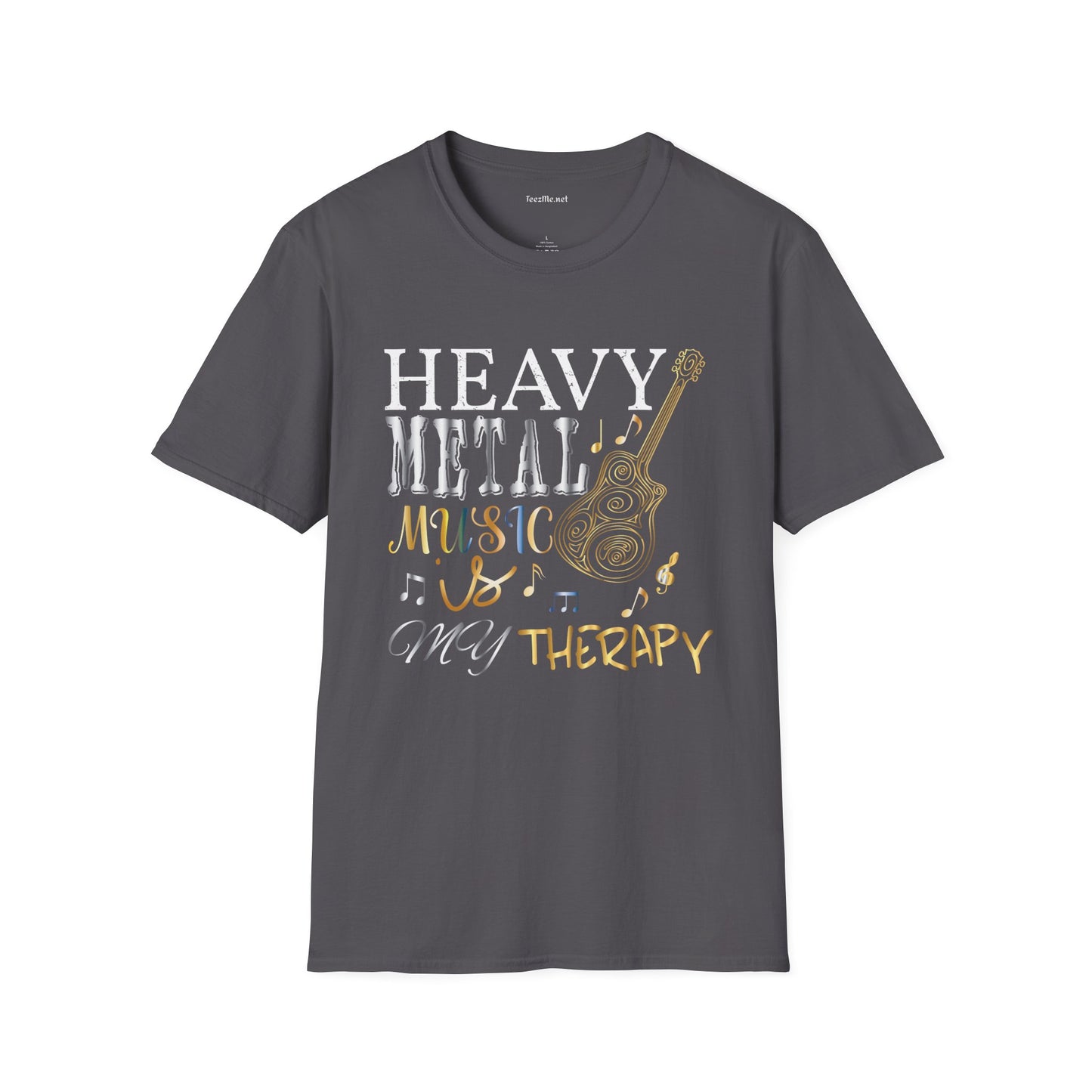 Heavy Metal Music is My Therapy Unisex SoftStyle T-Shirt 100% Cotton Graphic Music