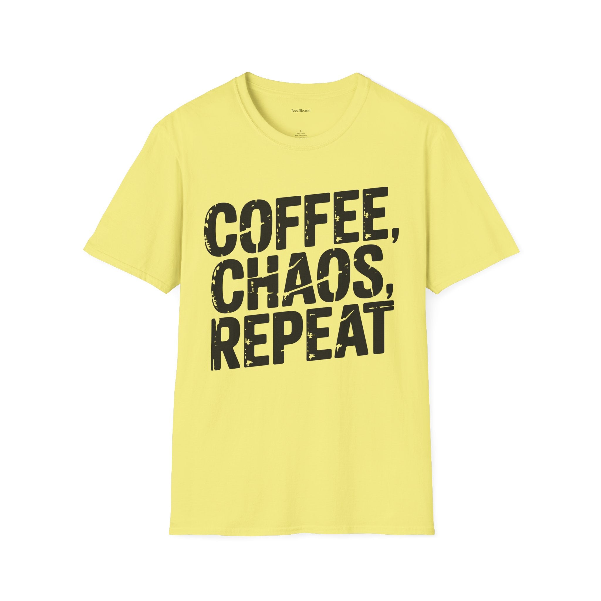 Coffee, Chaos, Repeat T-Shirt — Funny Morning Routine Graphic Tee