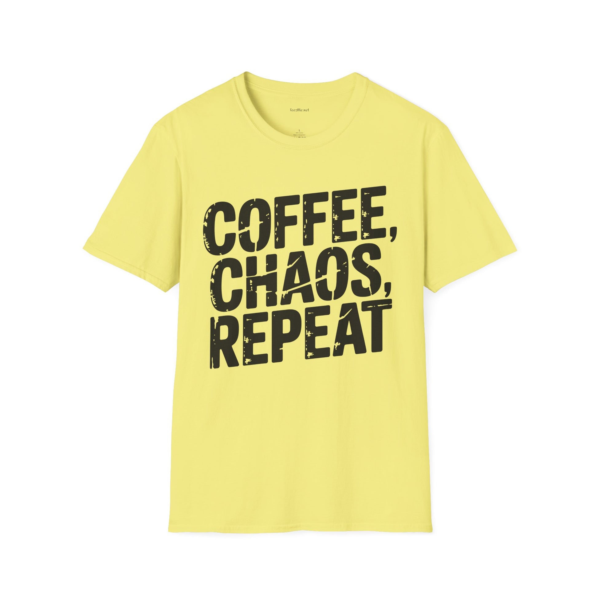 Coffee, Chaos, Repeat T-Shirt — Funny Morning Routine Graphic Tee