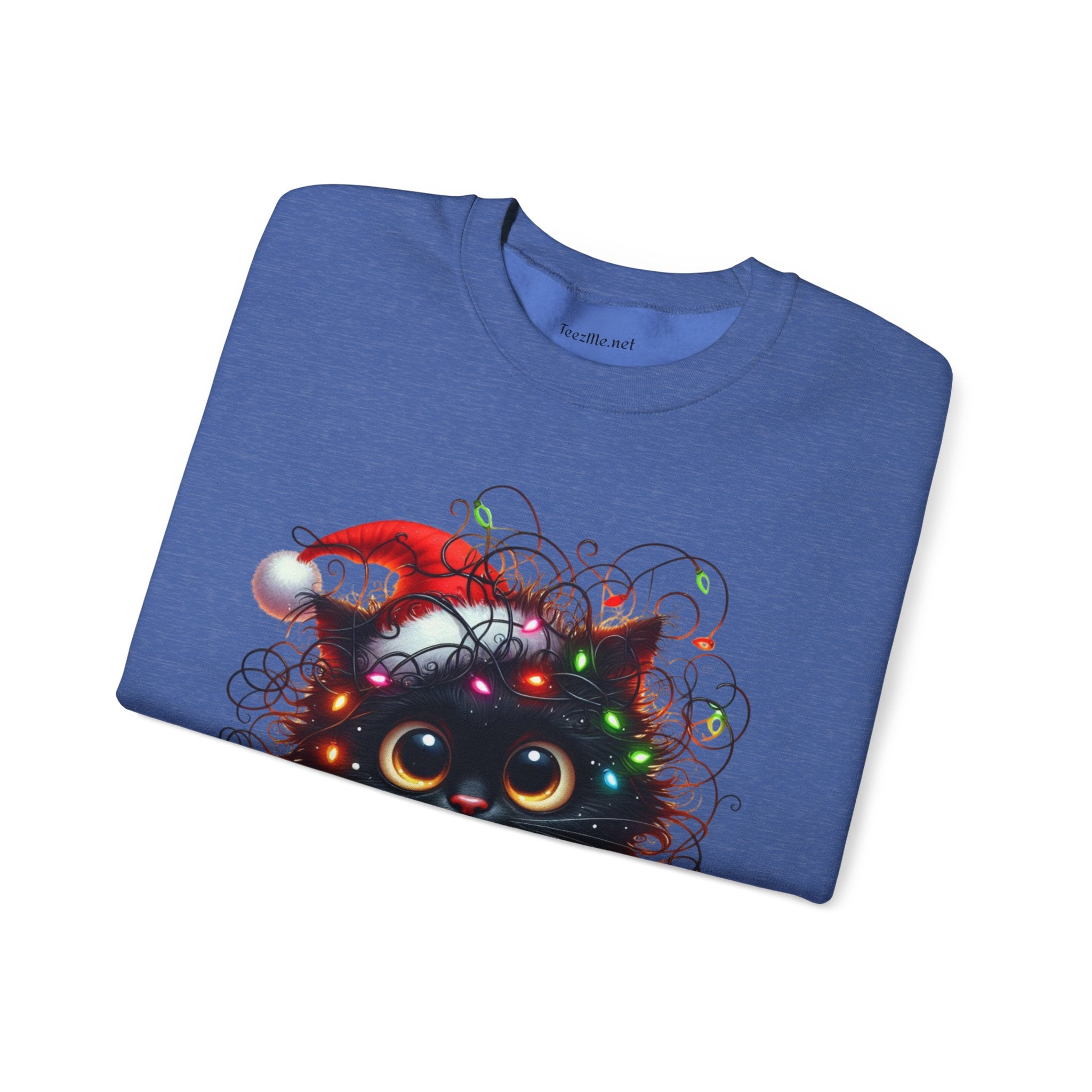 Funny Christmas Black Cat 01 Unisex Heavy Blend™ Crewneck Sweatshirt