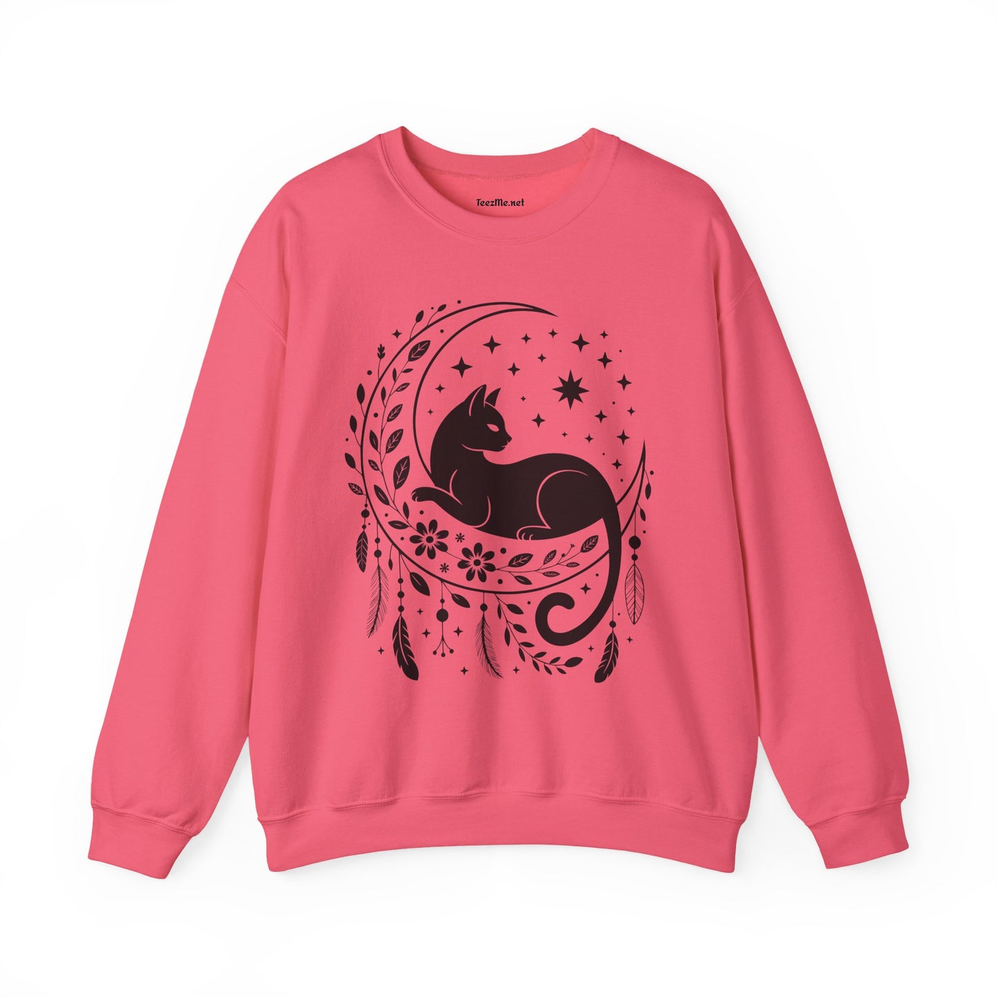 Black Cat Moon Silhouette Unisex Heavy Blend™ Crewneck Sweatshirt Graphic