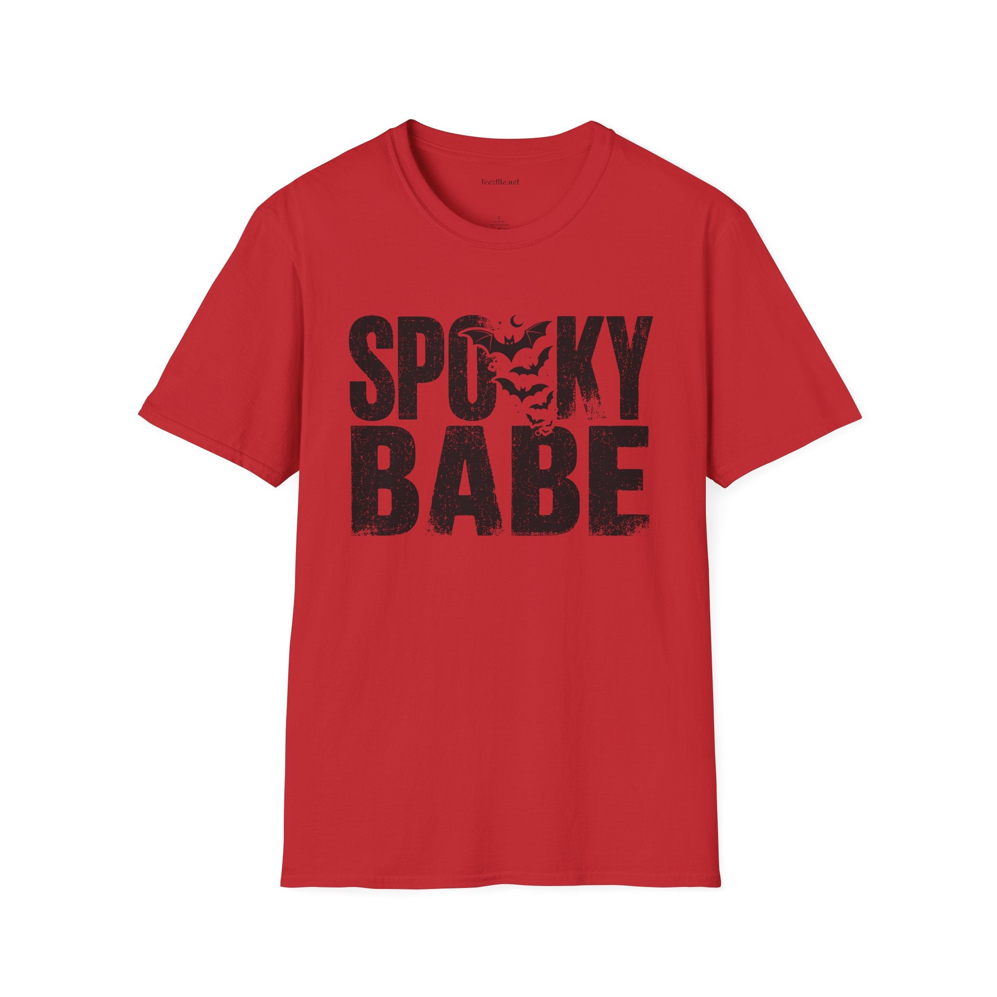 Spooky Babe Halloween T-Shirt — Orange Graphic Tee with Bats