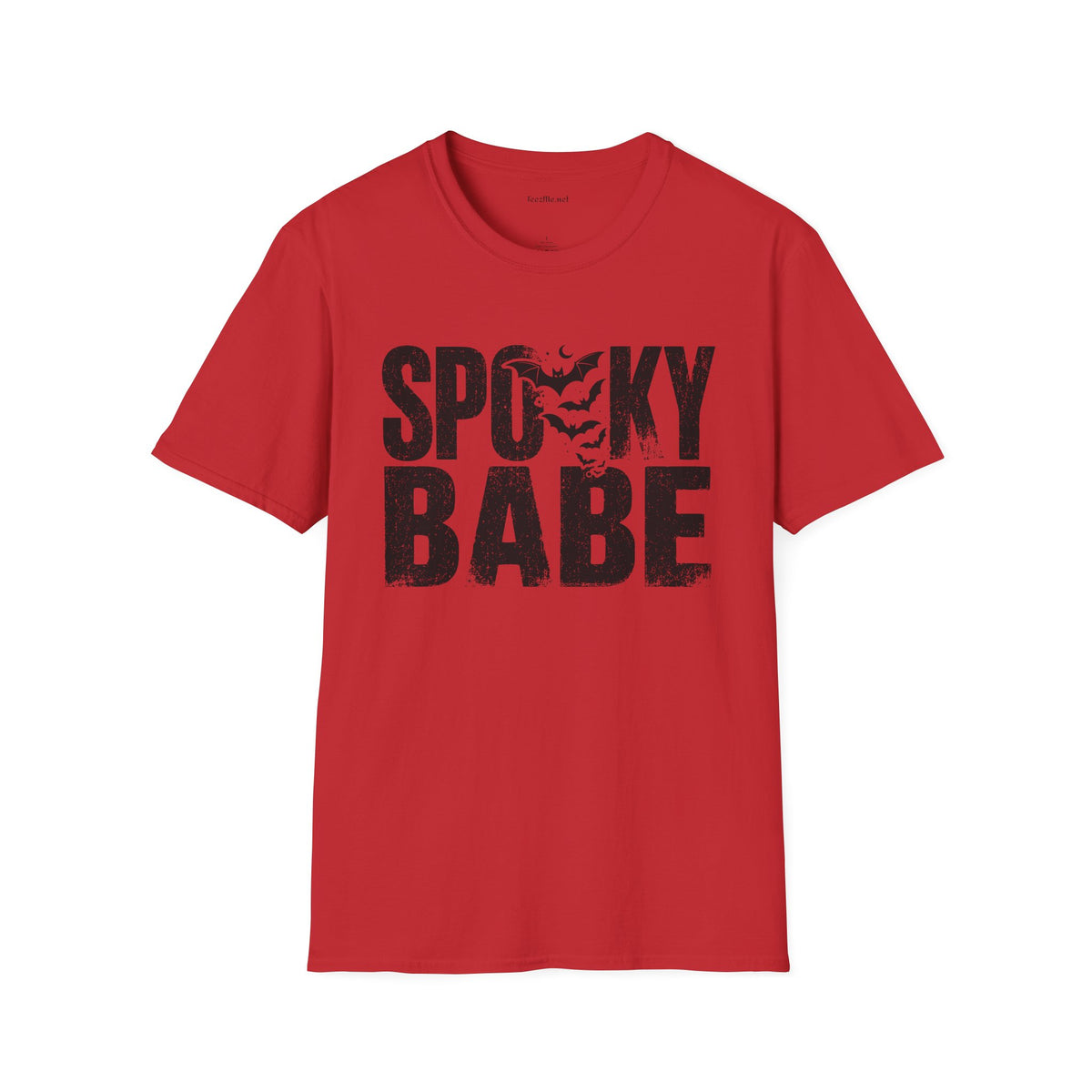 Spooky Babe Halloween T-Shirt — Orange Graphic Tee with Bats
