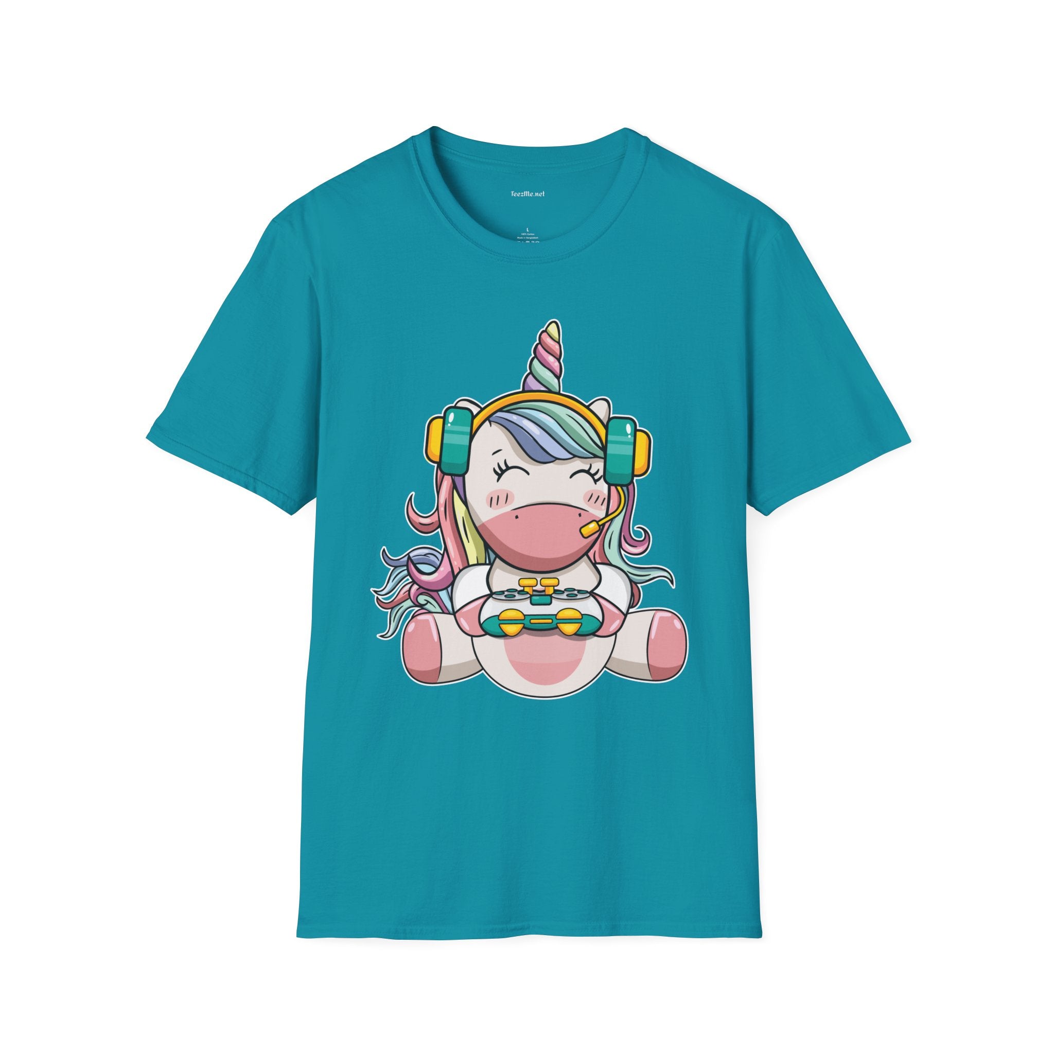 Unicorn Gamer Unisex Softstyle T-Shirt 100% Cotton Graphic