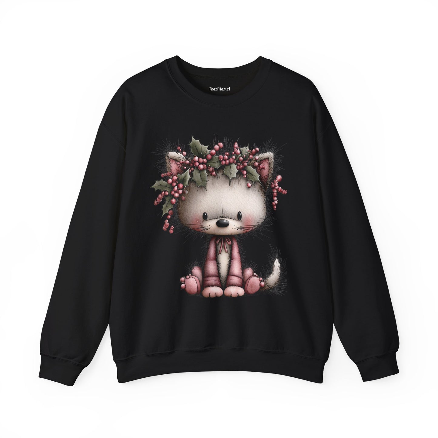 Whimsical Holiday Cat 01 Unisex Heavy Blend™ Crewneck Sweatshirt