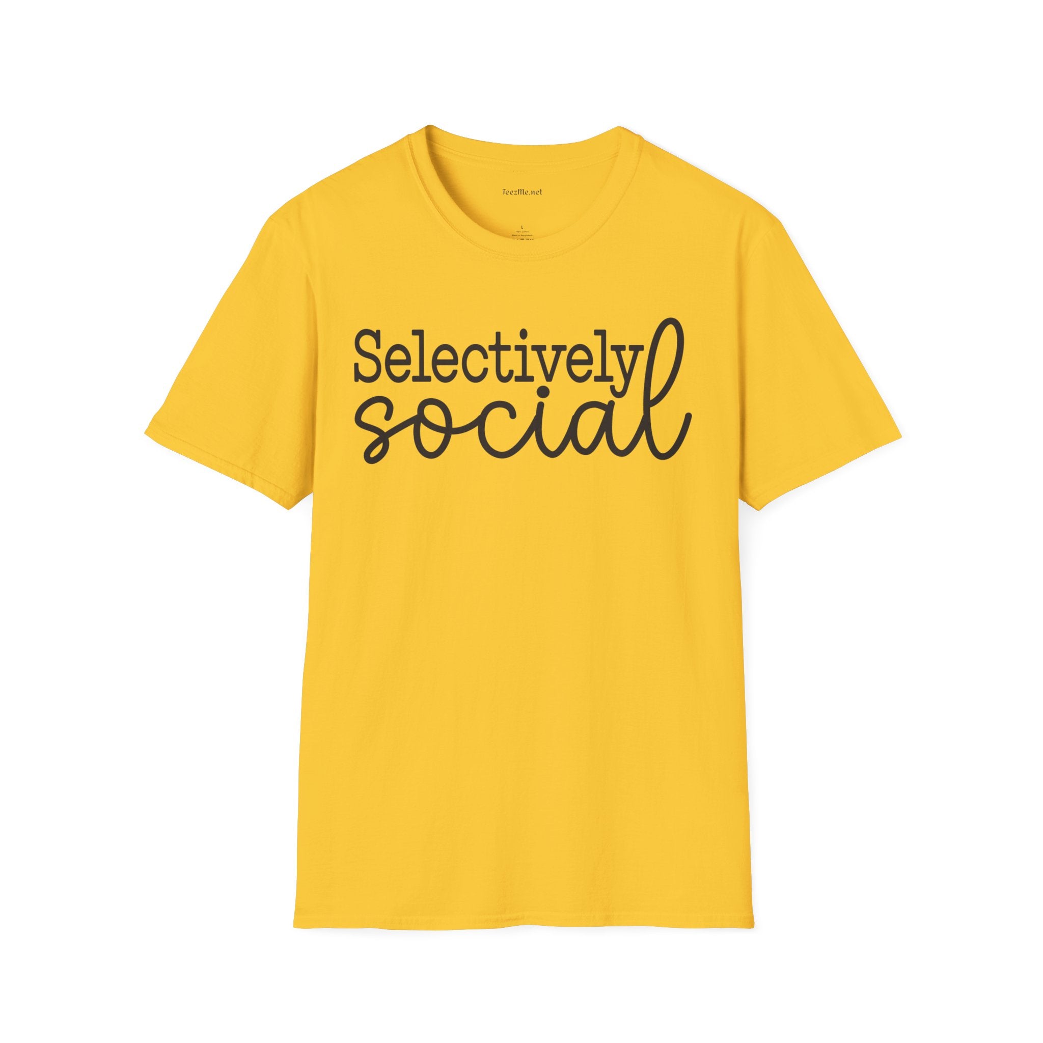 Selectively Social Unisex Softstyle T-Shirt 100% Cotton Graphic