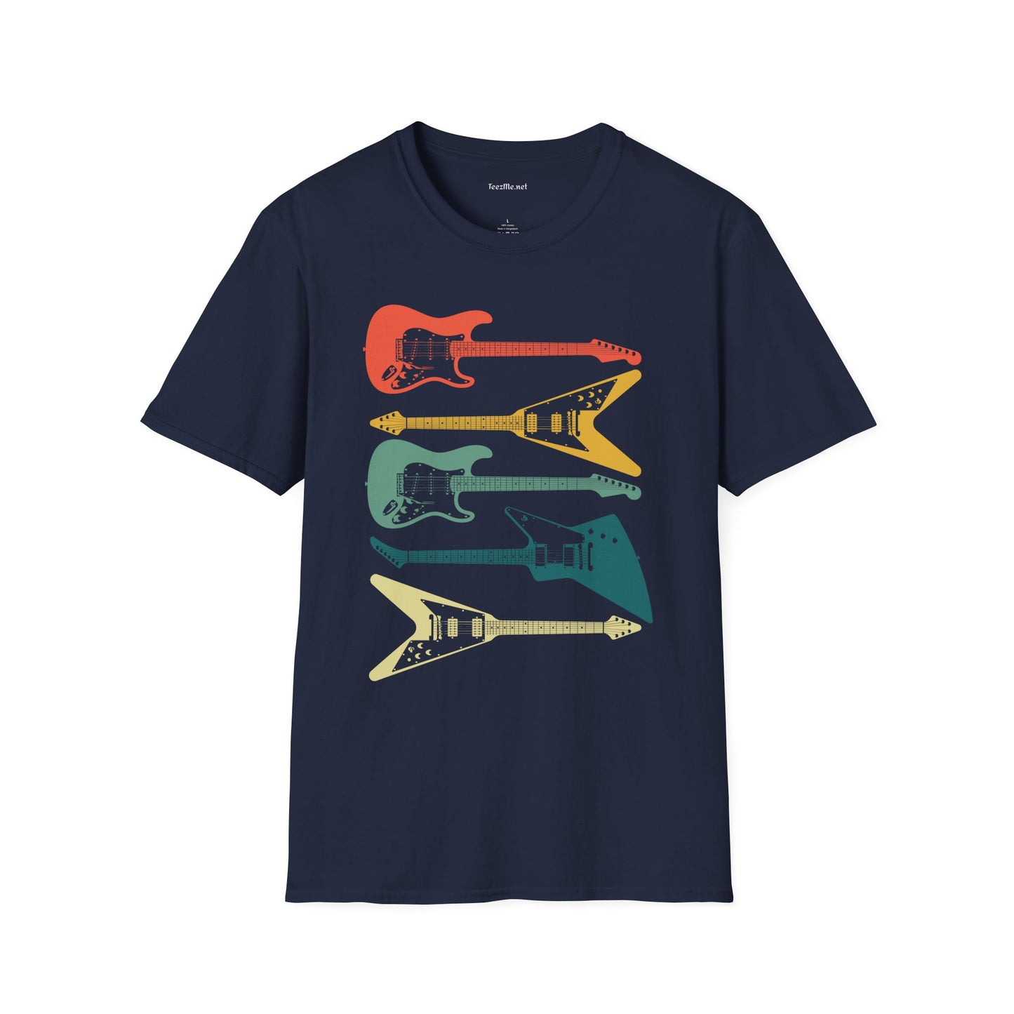 Vintage Guitars Unisex Softstyle T-Shirt 100% Cotton Graphic