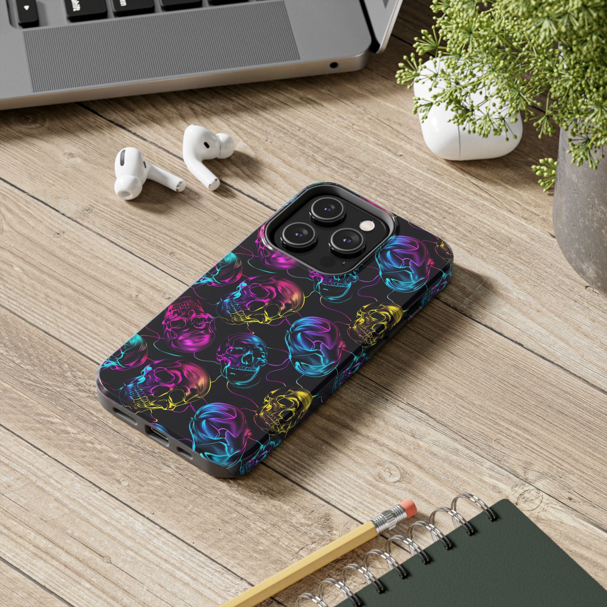Neon Skull Cell Phone Case Tough Phone Cases