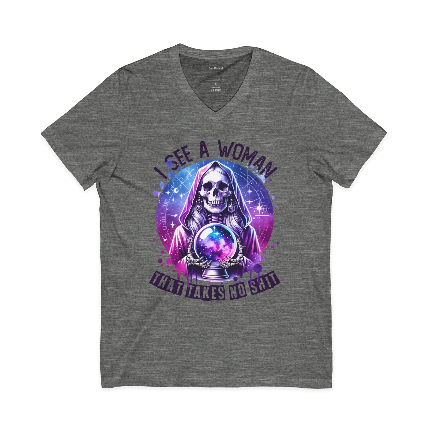I See A Woman That Takes No Shit Tarot Unisex Jersey Short Sleeve V-Neck Tee