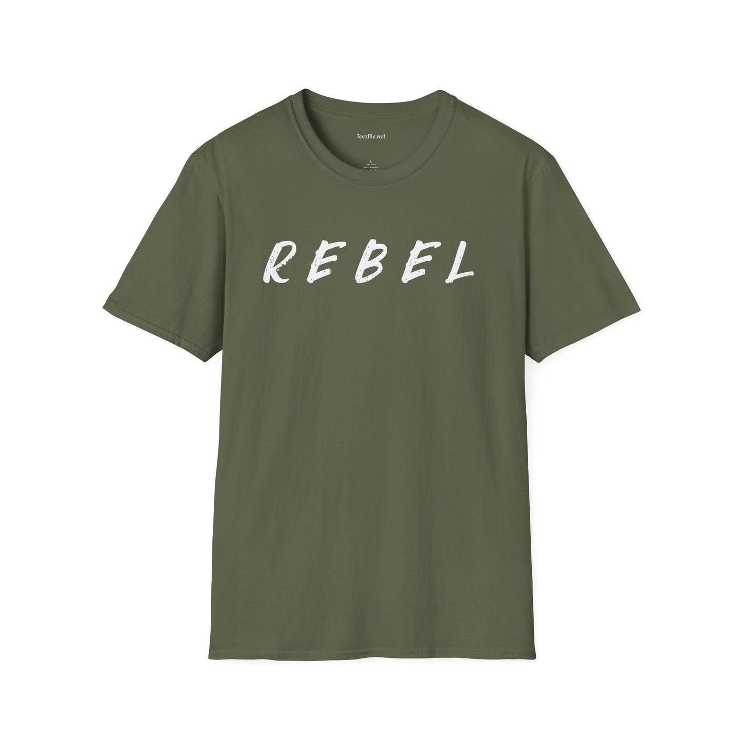 REBEL (white text) Unisex Softstyle T-Shirt 100% Cotton Graphic