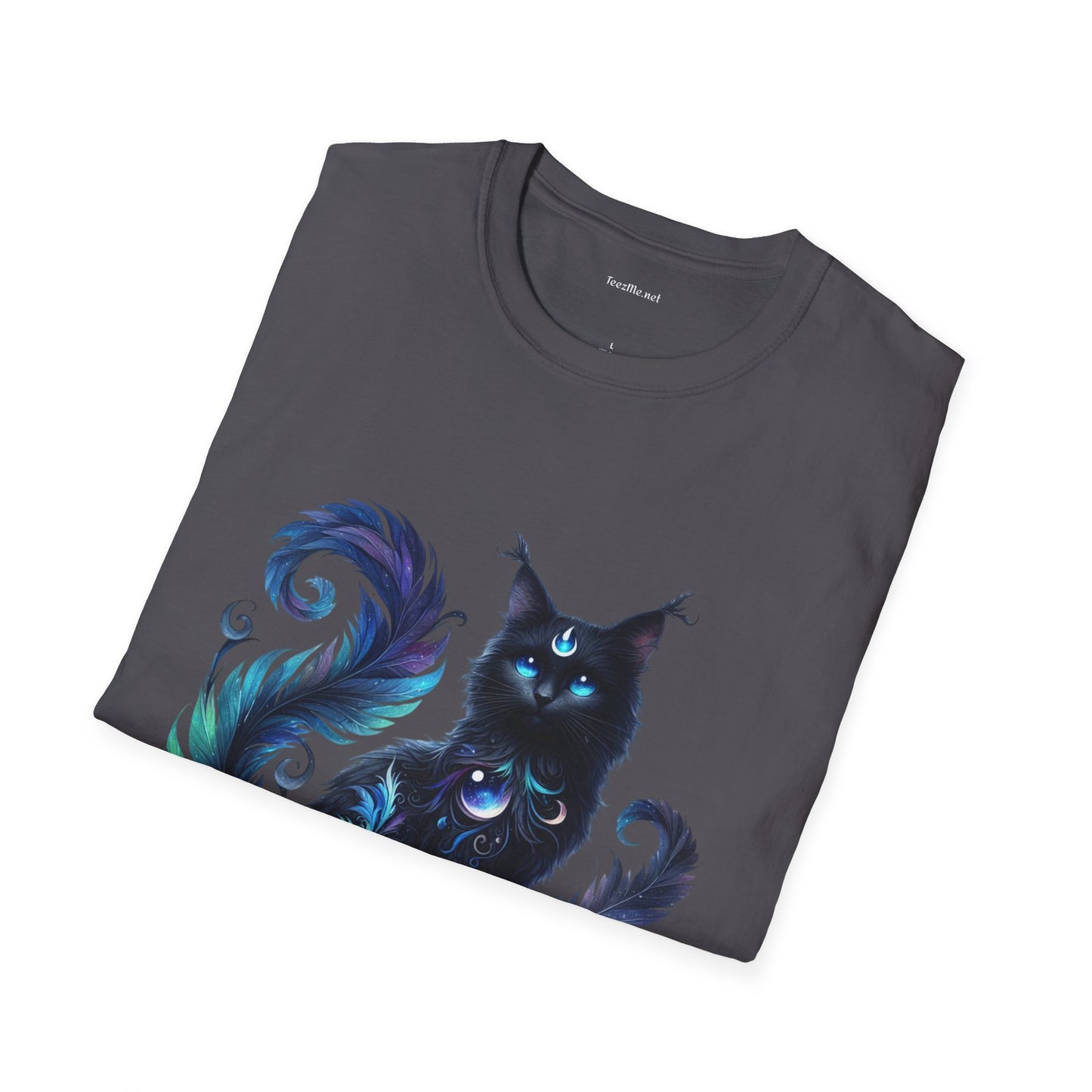 Black Spiritual Cat - Shirt 100% Cotton Graphic