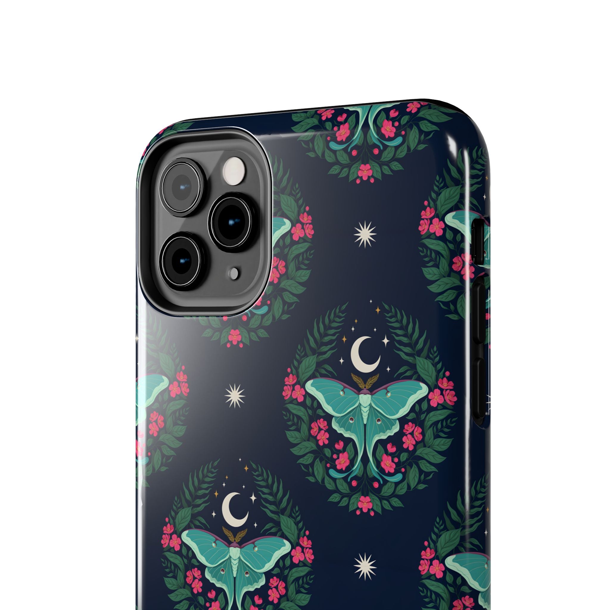 Moon Moth Tough Phone Case — Botanical Nightscape Protective Cover