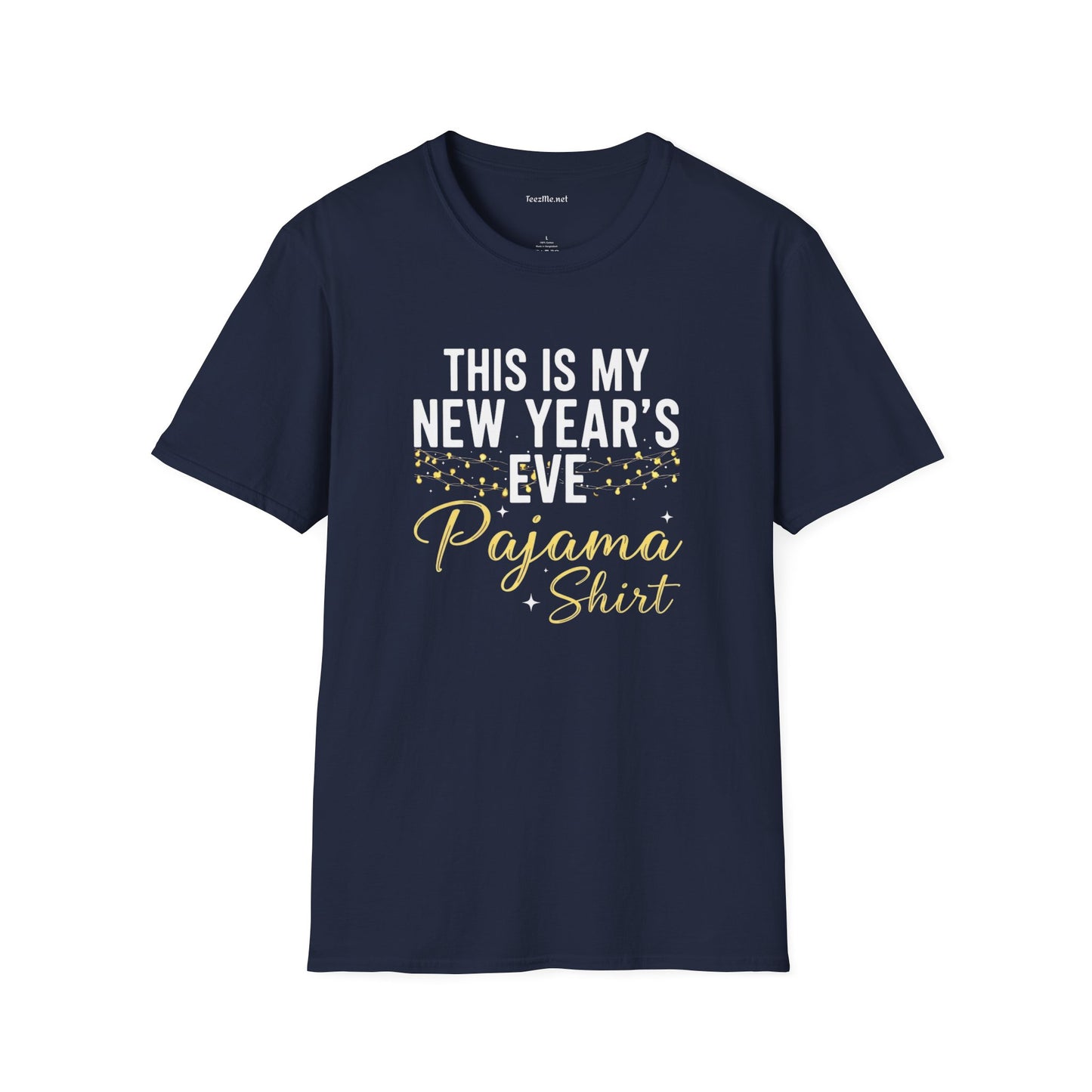 New Year's Eve PJ Shirt Unisex Softstyle T-Shirt 100% Cotton Graphic Seasonal Celebration