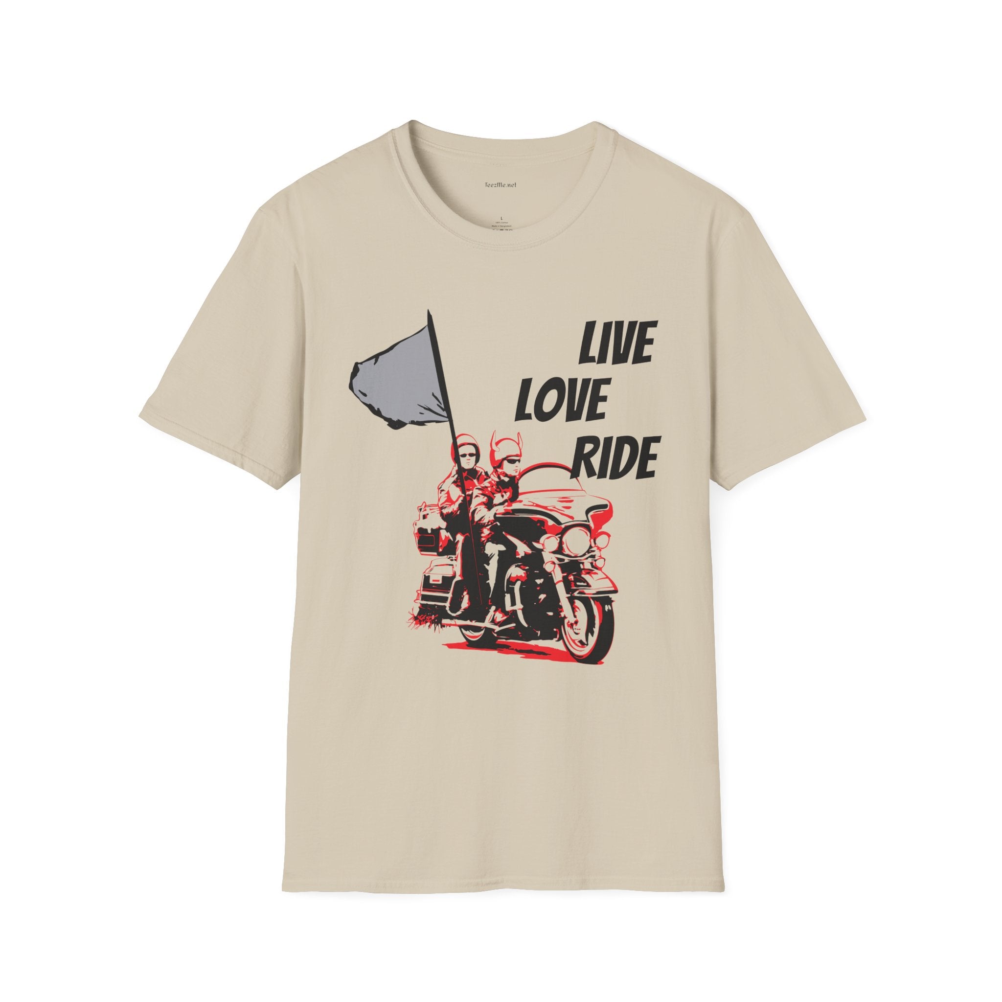 Live Love Ride - Unisex Softstyle T-Shirt 100% Cotton Graphic Motorcycle Harley