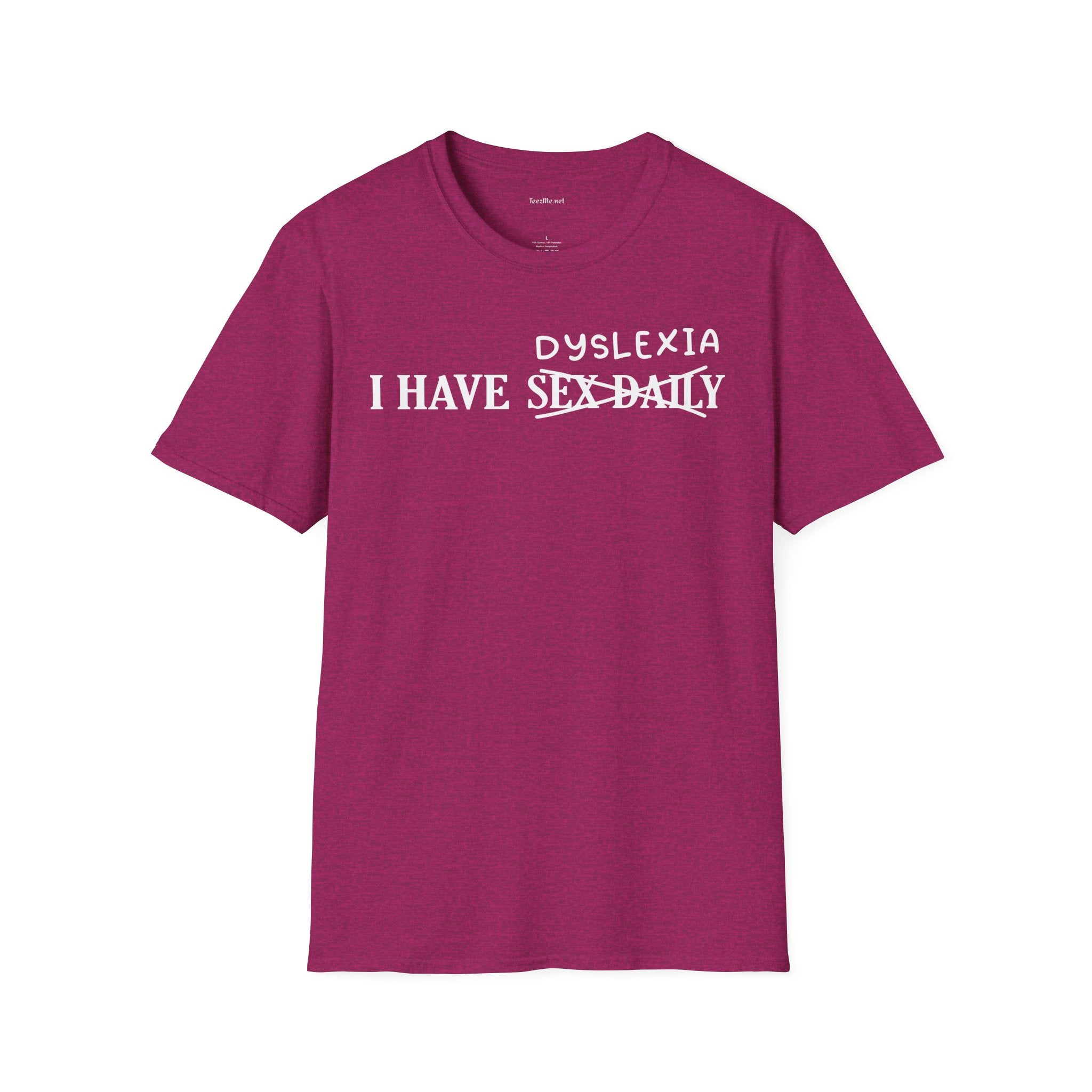 Dyslexia Unisex Softstyle T-Shirt 100% Cotton Graphic