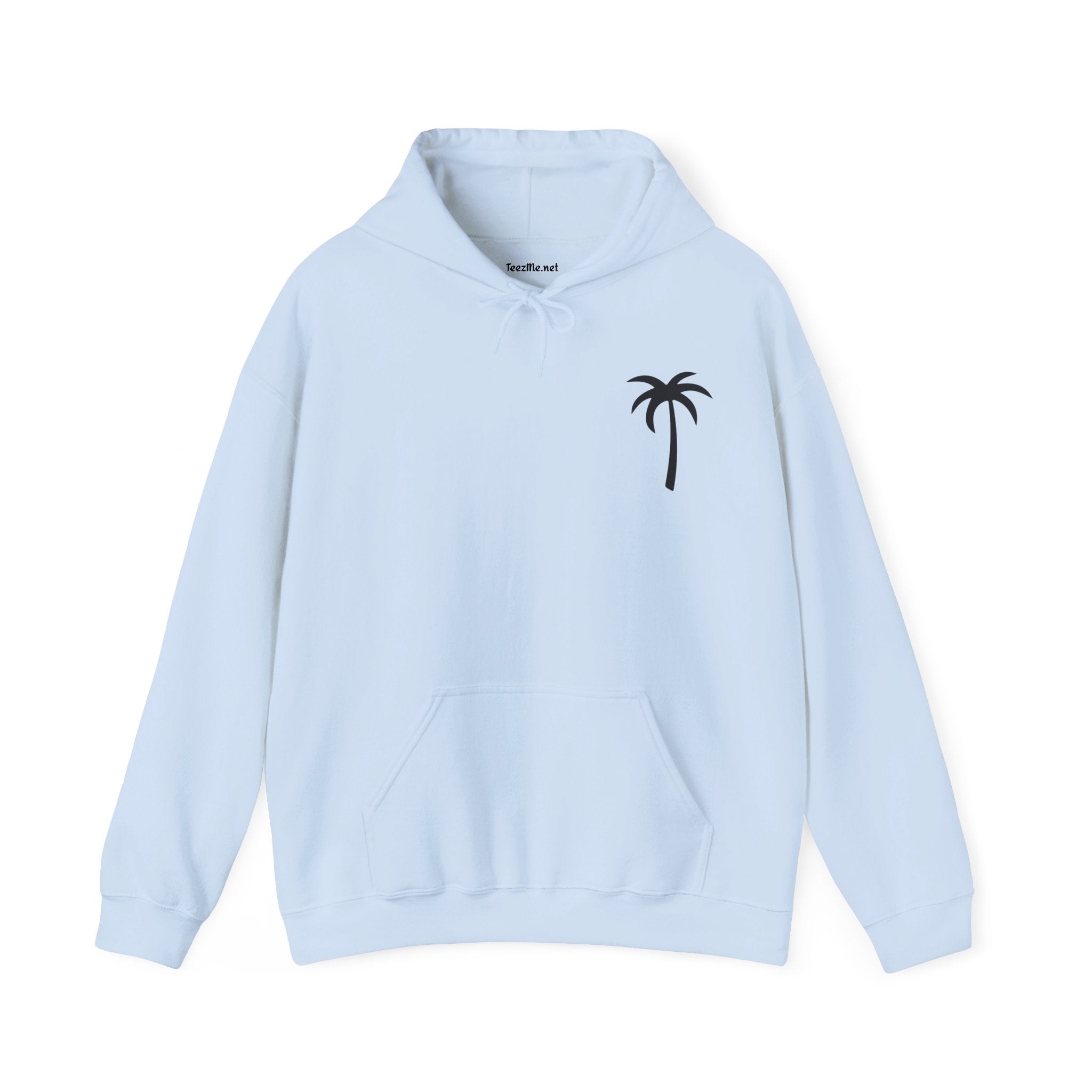 Salty Palm Hoodie — Coastal Script Beach Sweatshirt