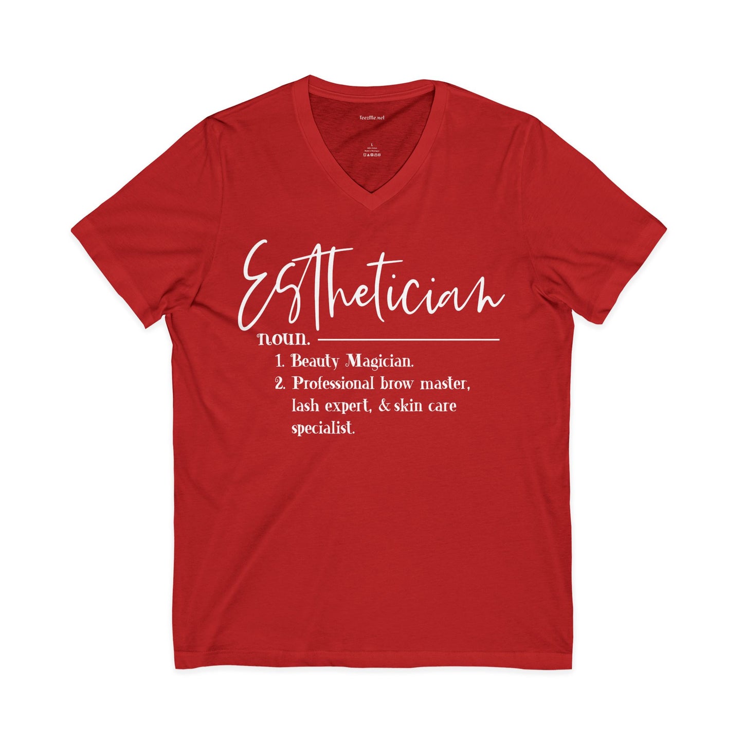 Esthetician (definition) Unisex Jersey Short Sleeve V-Neck Tee