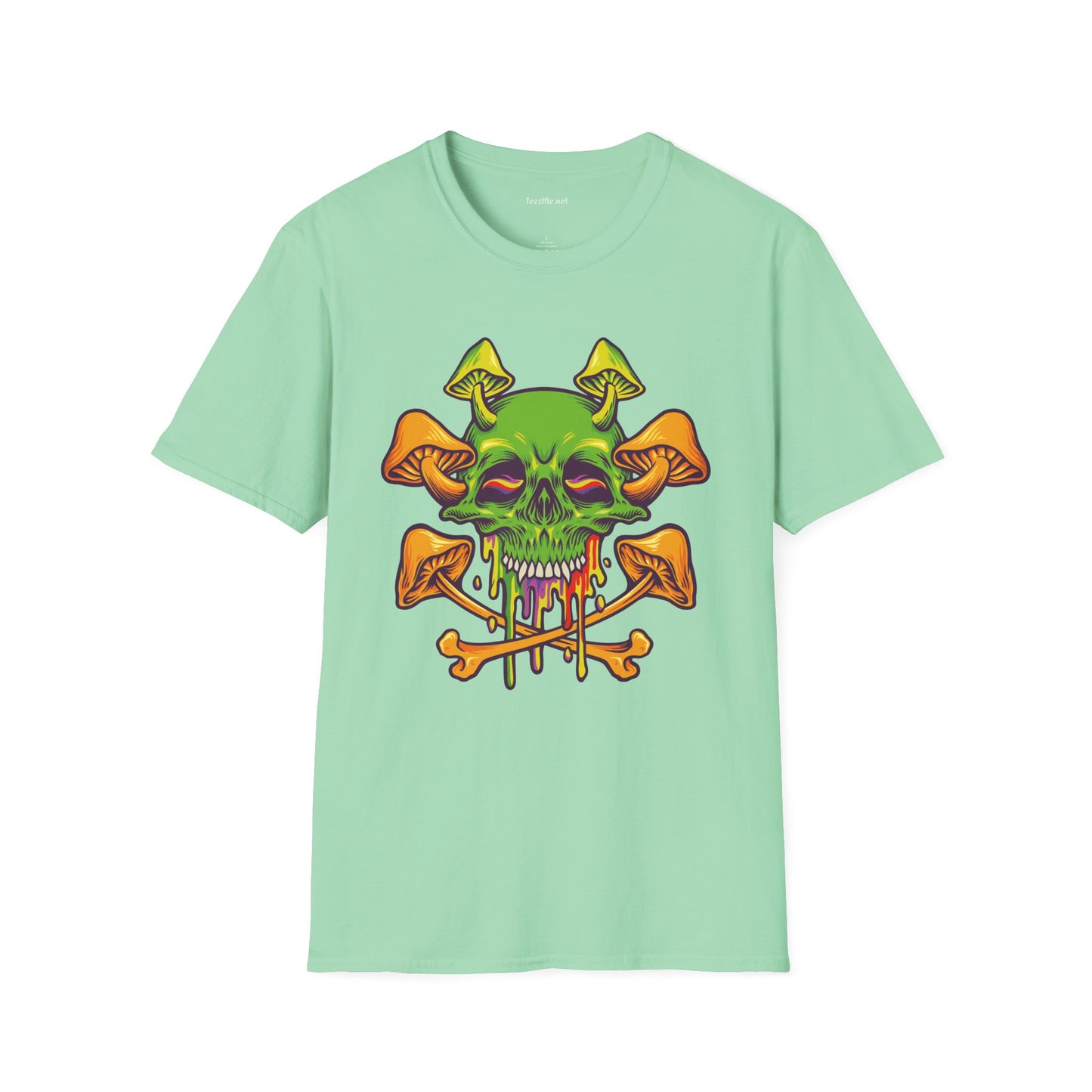 Sugar Skull Magic Mushrooms 01 Unisex Softstyle T-Shirt 100% Cotton Graphic