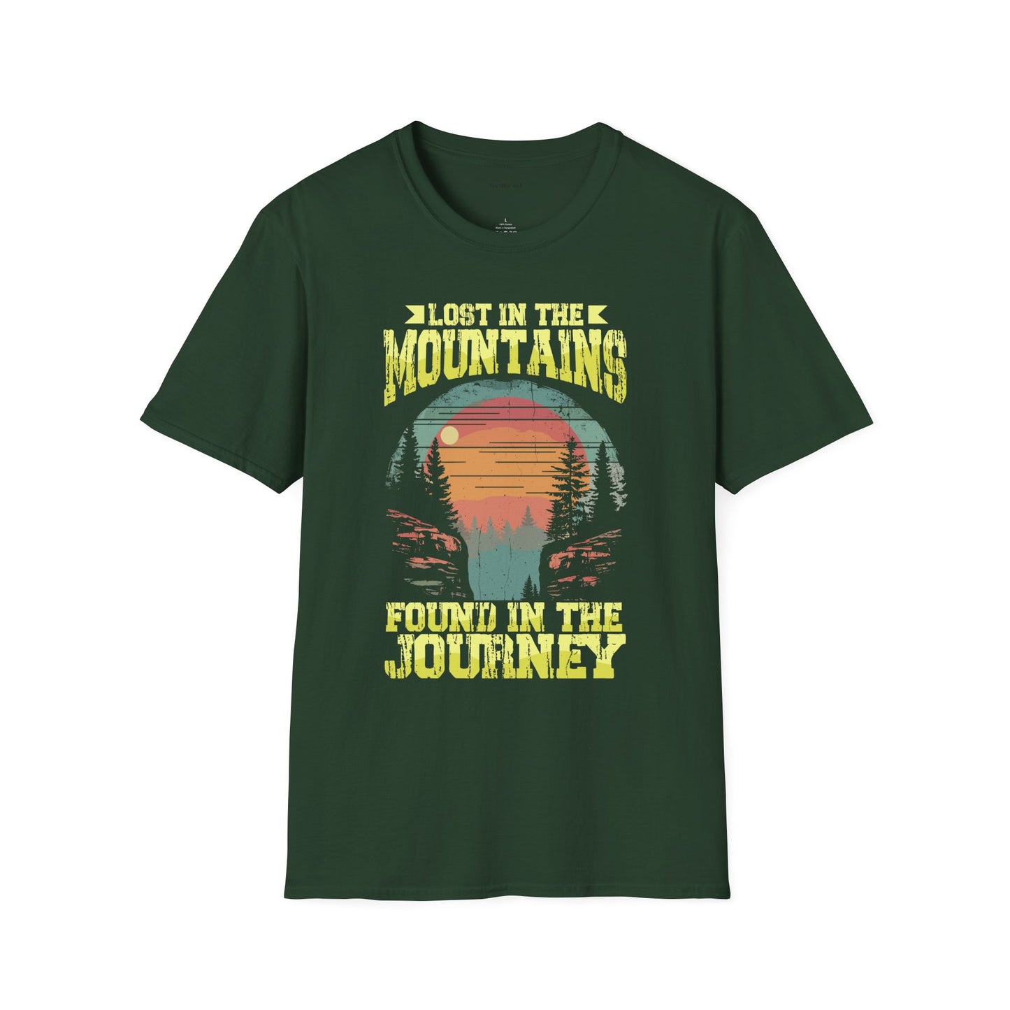 Lost in the Mountain - Unisex Softstyle T-Shirt 100% Cotton Graphic
