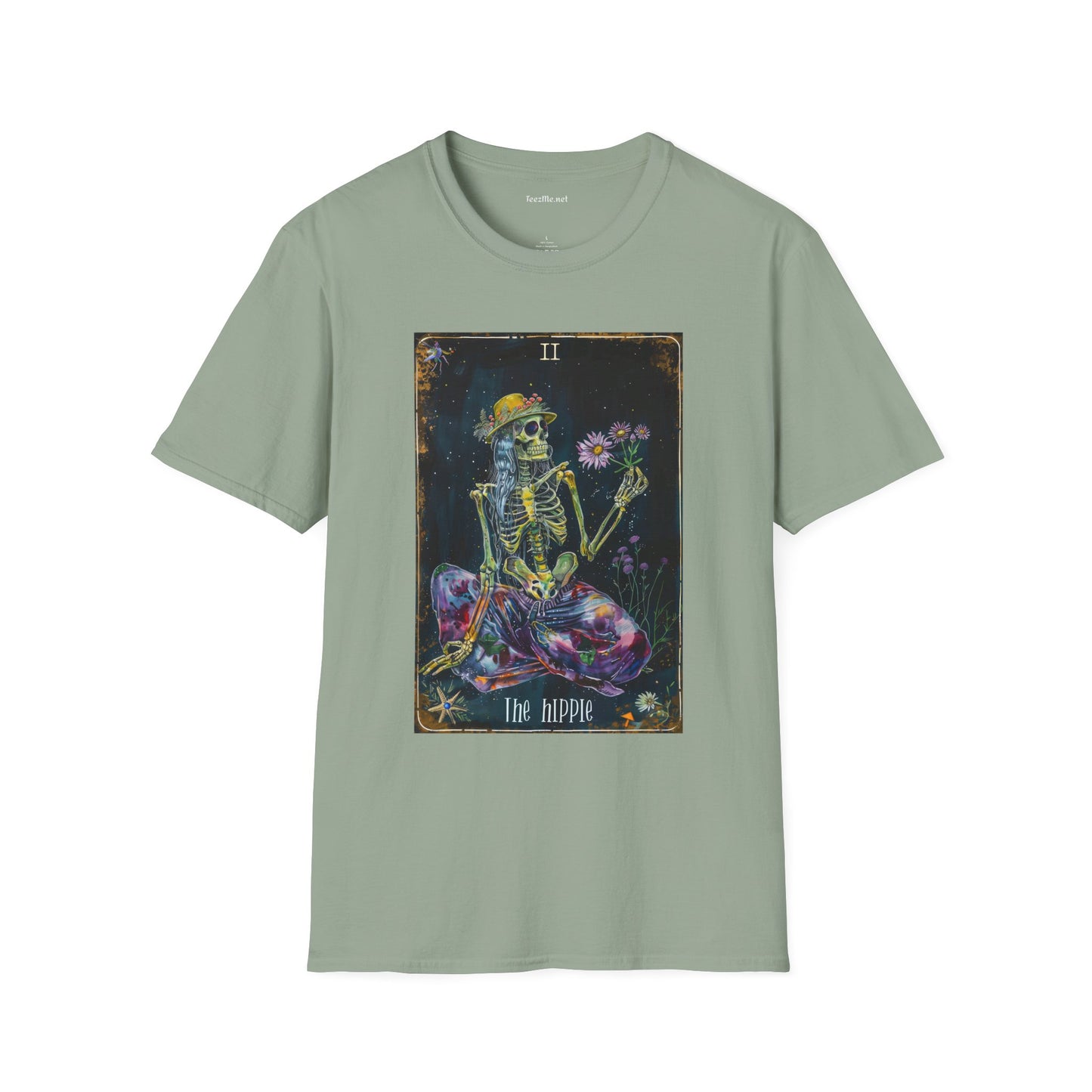 The Hippie Tarot Card Unisex Softstyle T-Shirt 100% Cotton Graphic