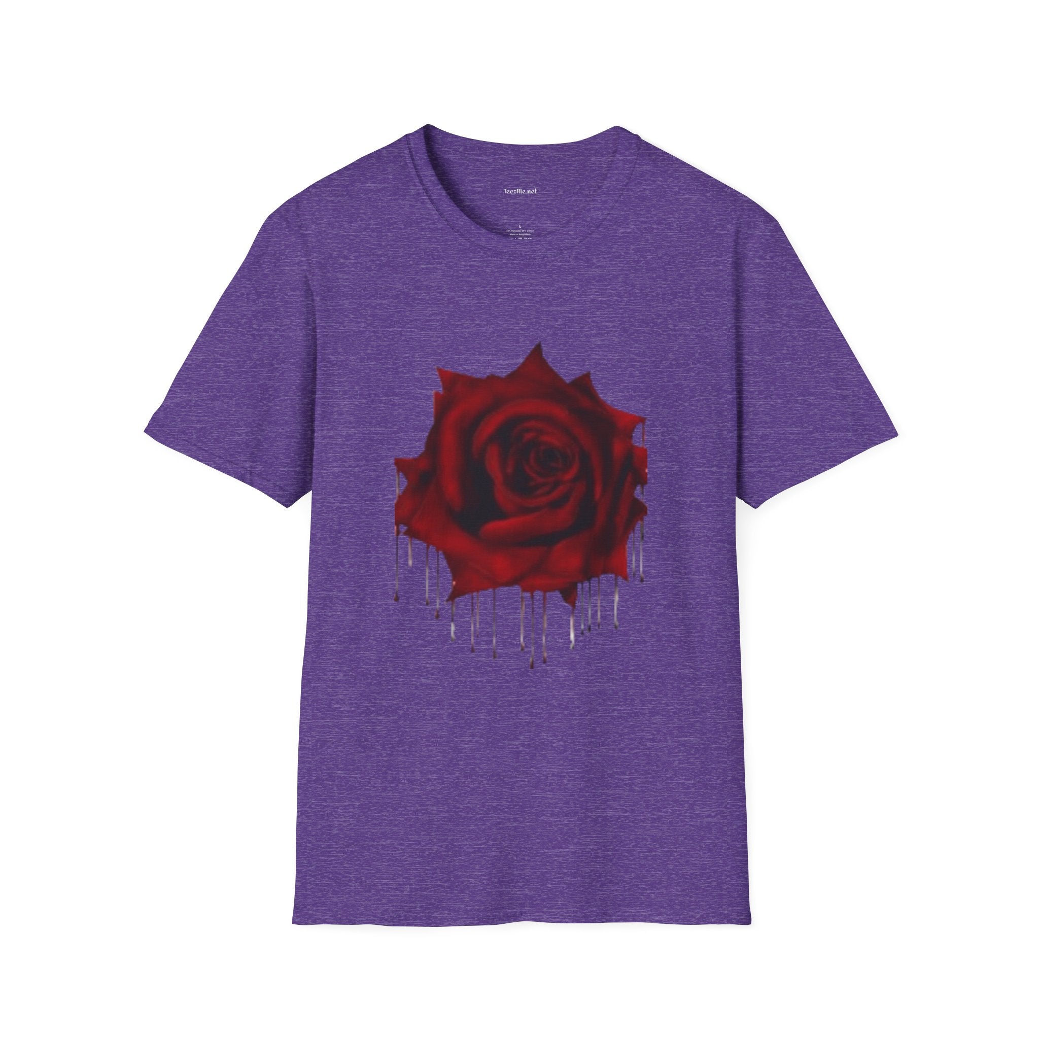 Bleeding Rose Illustration - Unisex Softstyle T-Shirt 100% Cotton Graphic