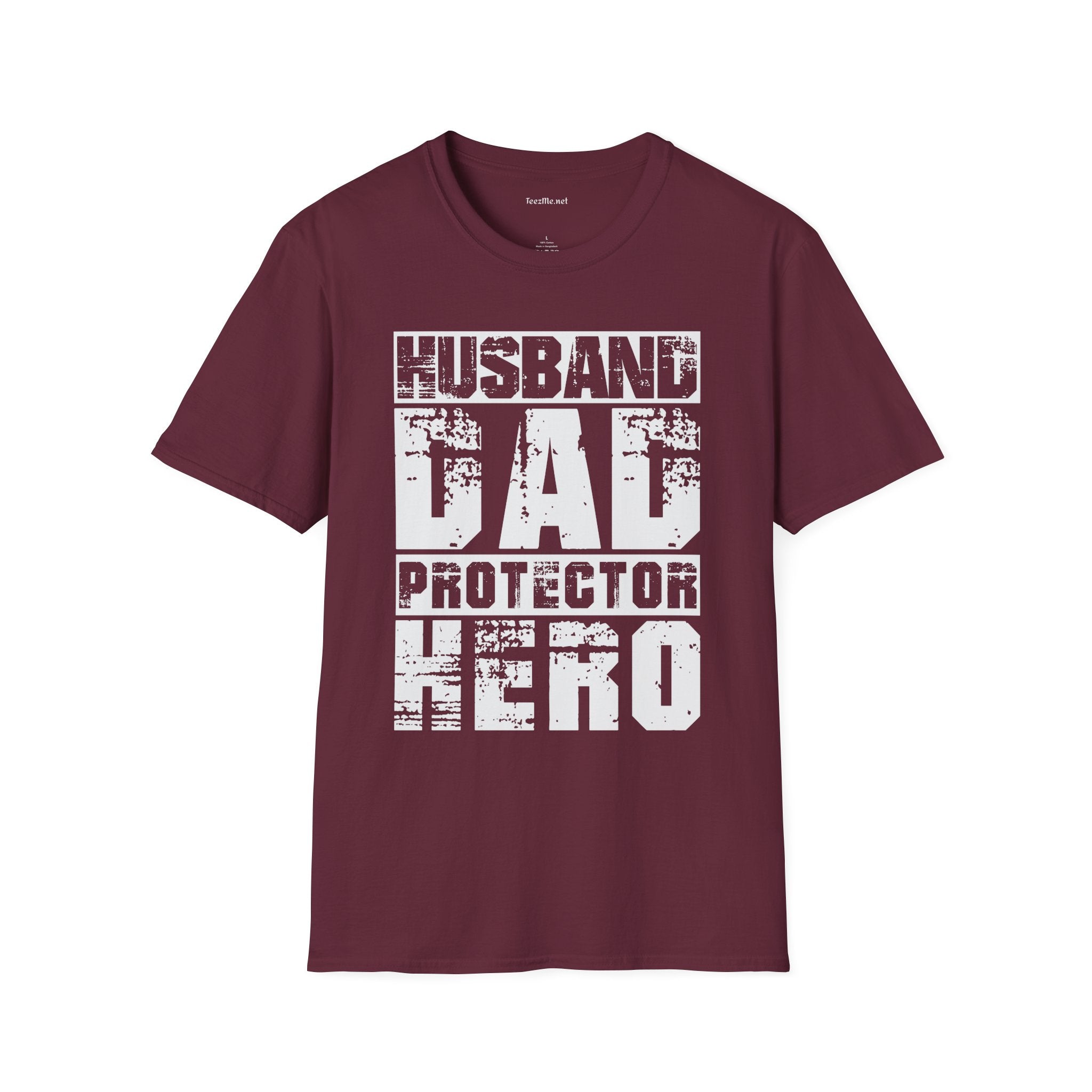 Husband Dad Protector Hero Unisex Soft Style T-Shirt 100% Cotton Graphic